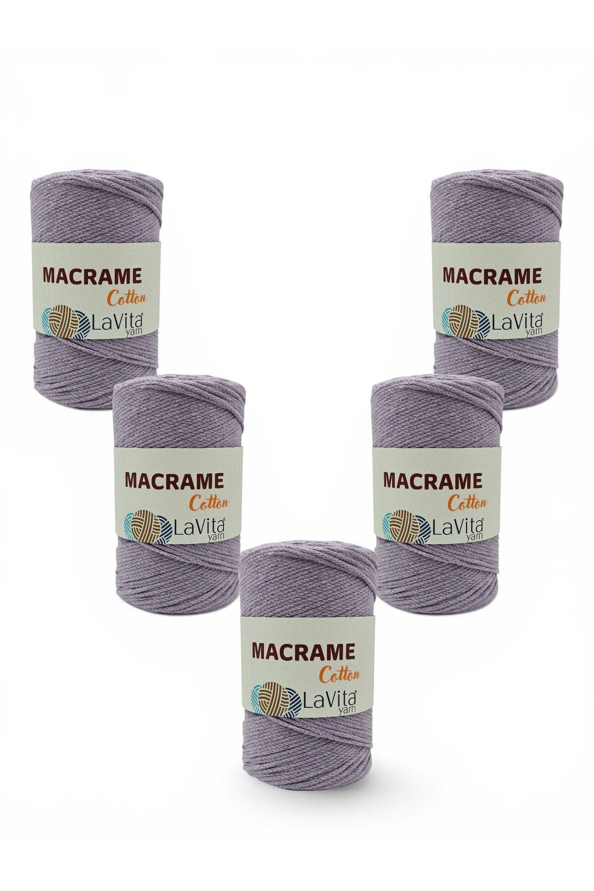 LaVita Macrame Cotton El Örgü İpi %100 Polyester 1 KİLOGRAM 4 ADET (28 LİLA)