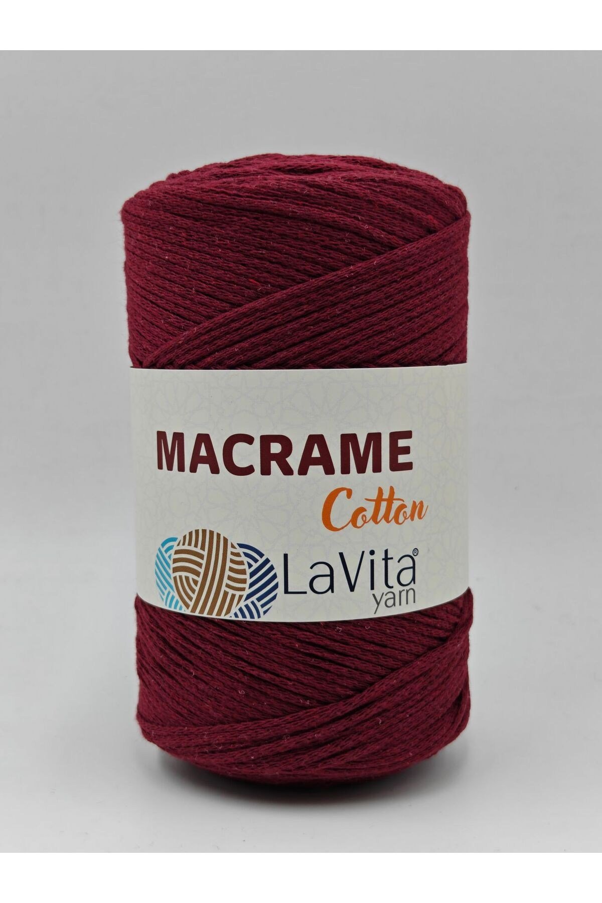 LaVita Macrame Cotton El Örgü İpi %100 Polyester 250gr (10 KOYU BORDO)