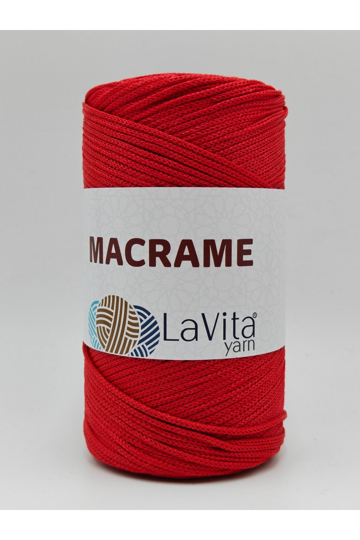 LaVita Macrame El Örgü İpi %100 Polyester 200gr (100 BAYRAK KIRMIZI)
