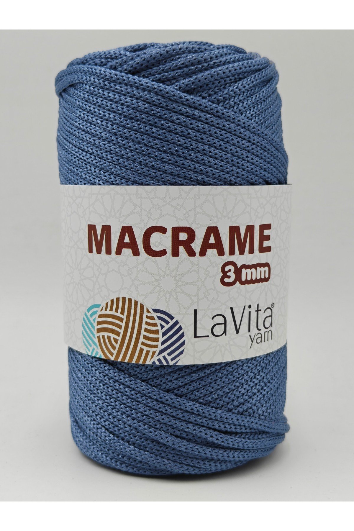 LaVita Macrame El Örgü İpi %100 Polyester 3MM 250gr (235 KOT MAVİSİ)