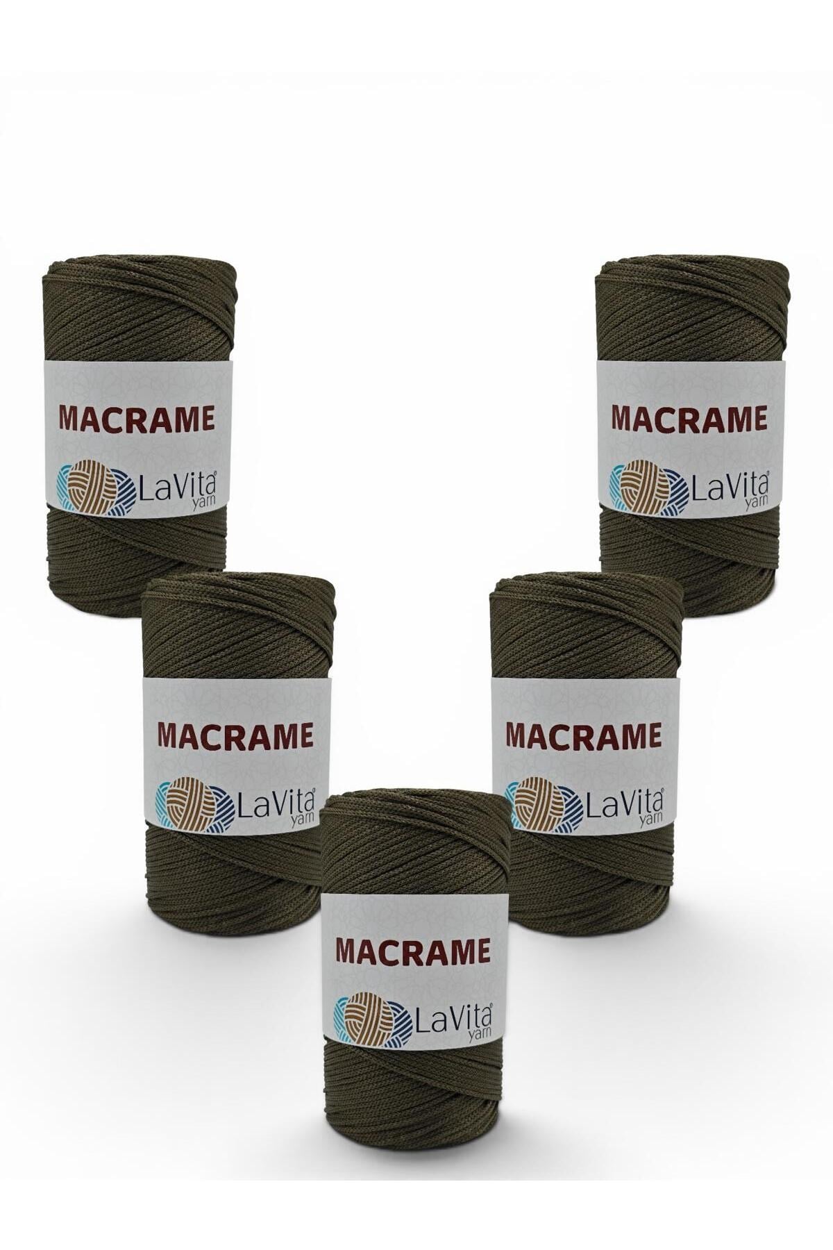 LaVita Macrame El Örgü İpi %100 Polyester 1 KİLOGRAM 5 ADET (2860 YEŞİL)