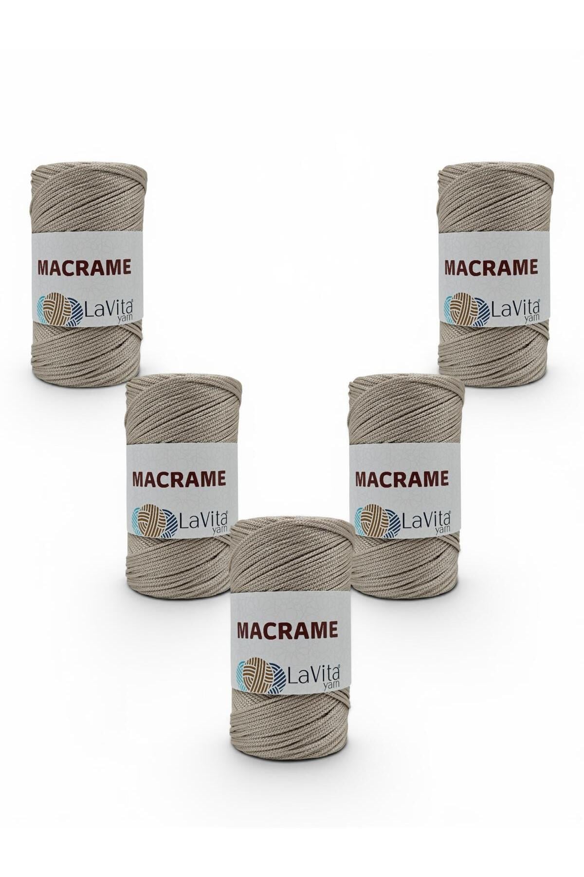 LaVita Macrame El Örgü İpi %100 Polyester 1 KİLOGRAM 5 ADET (227 VİZON)