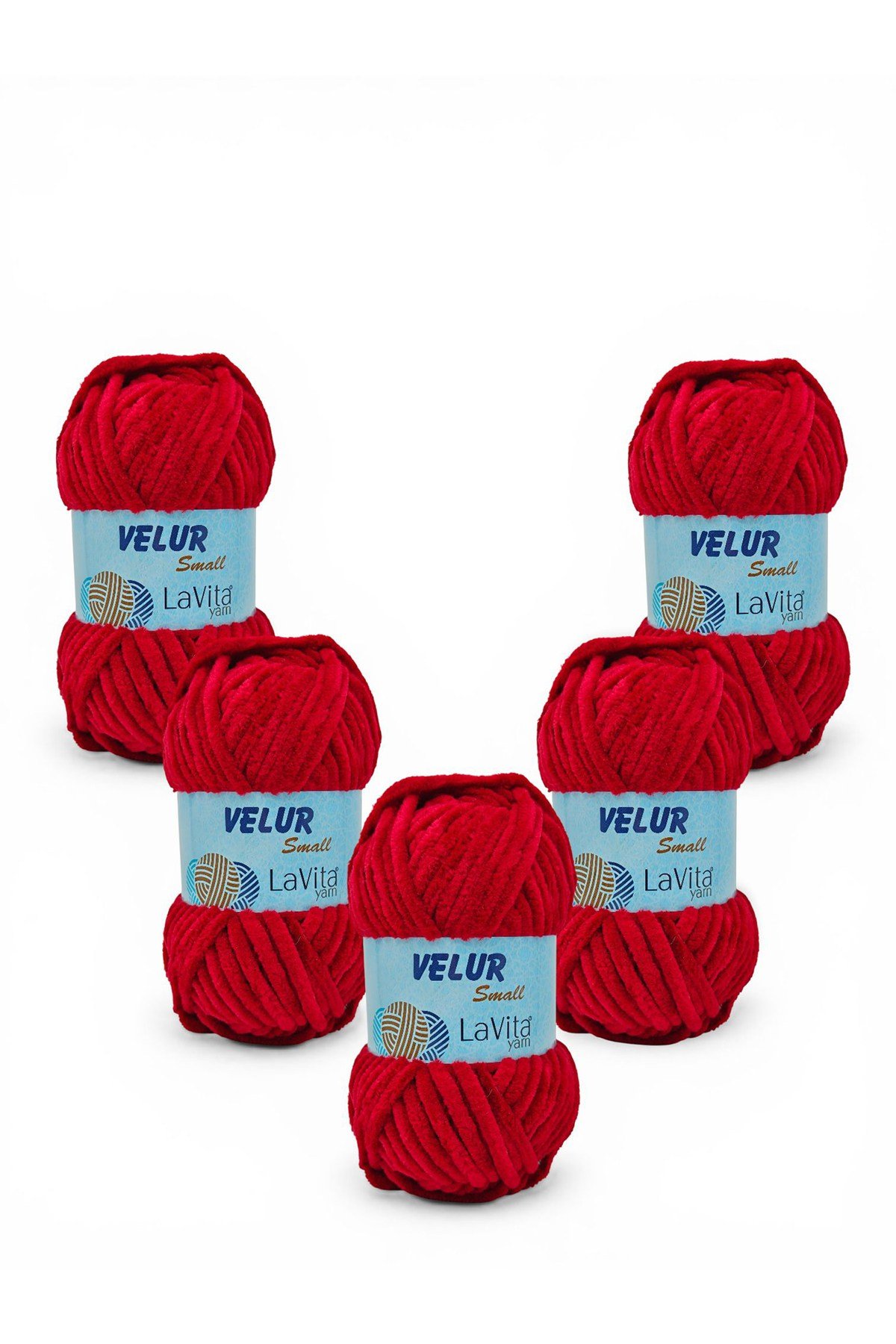 LaVita Velur Small Kadife El Örgü İpi %100 Polyester 250gr 5 ADET (4149 VİŞNE)