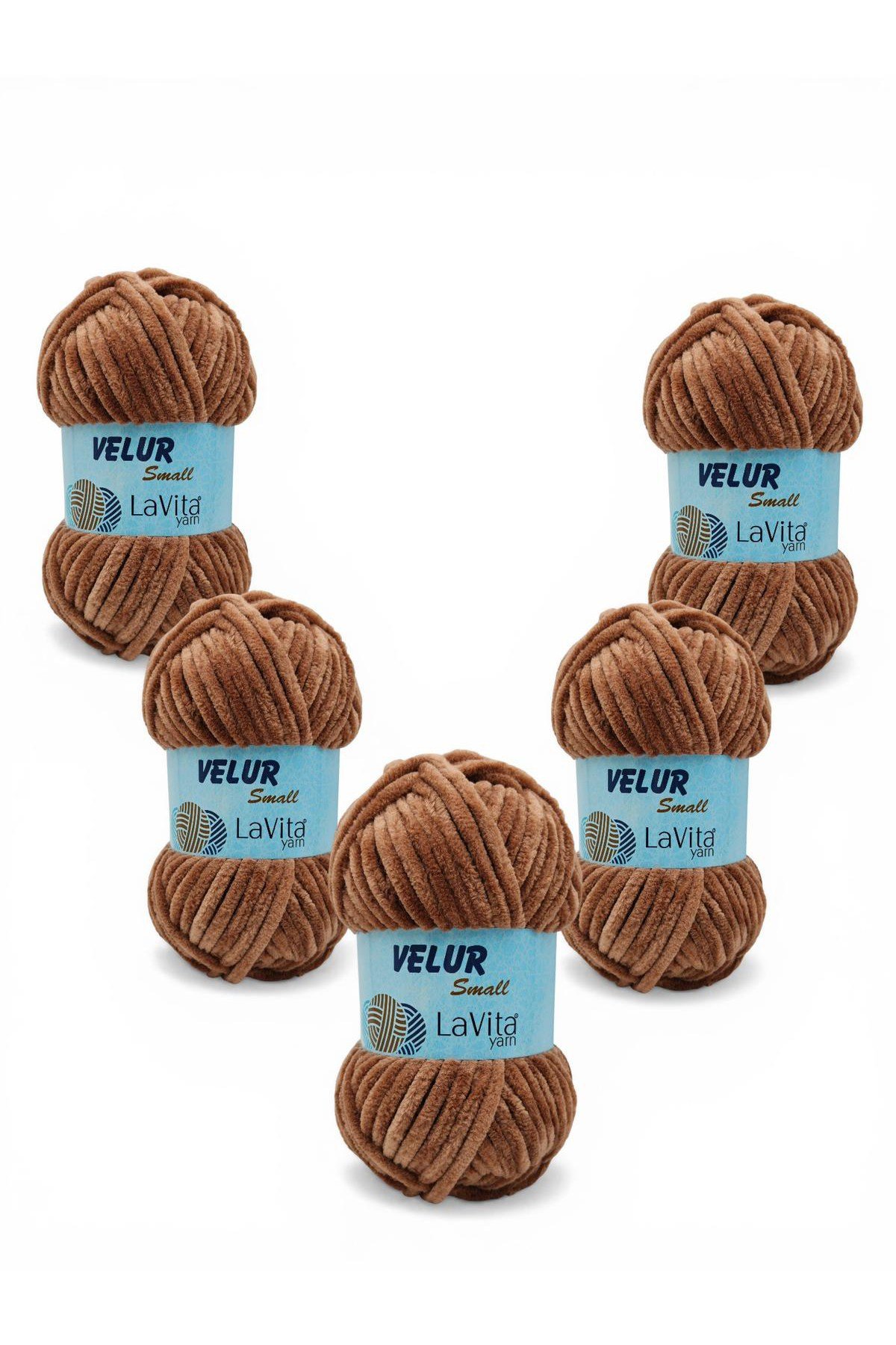 LaVita Velur Small Kadife El Örgü İpi %100 Polyester 250gr 5 ADET (7120 ORTA DEVE TÜYÜ)