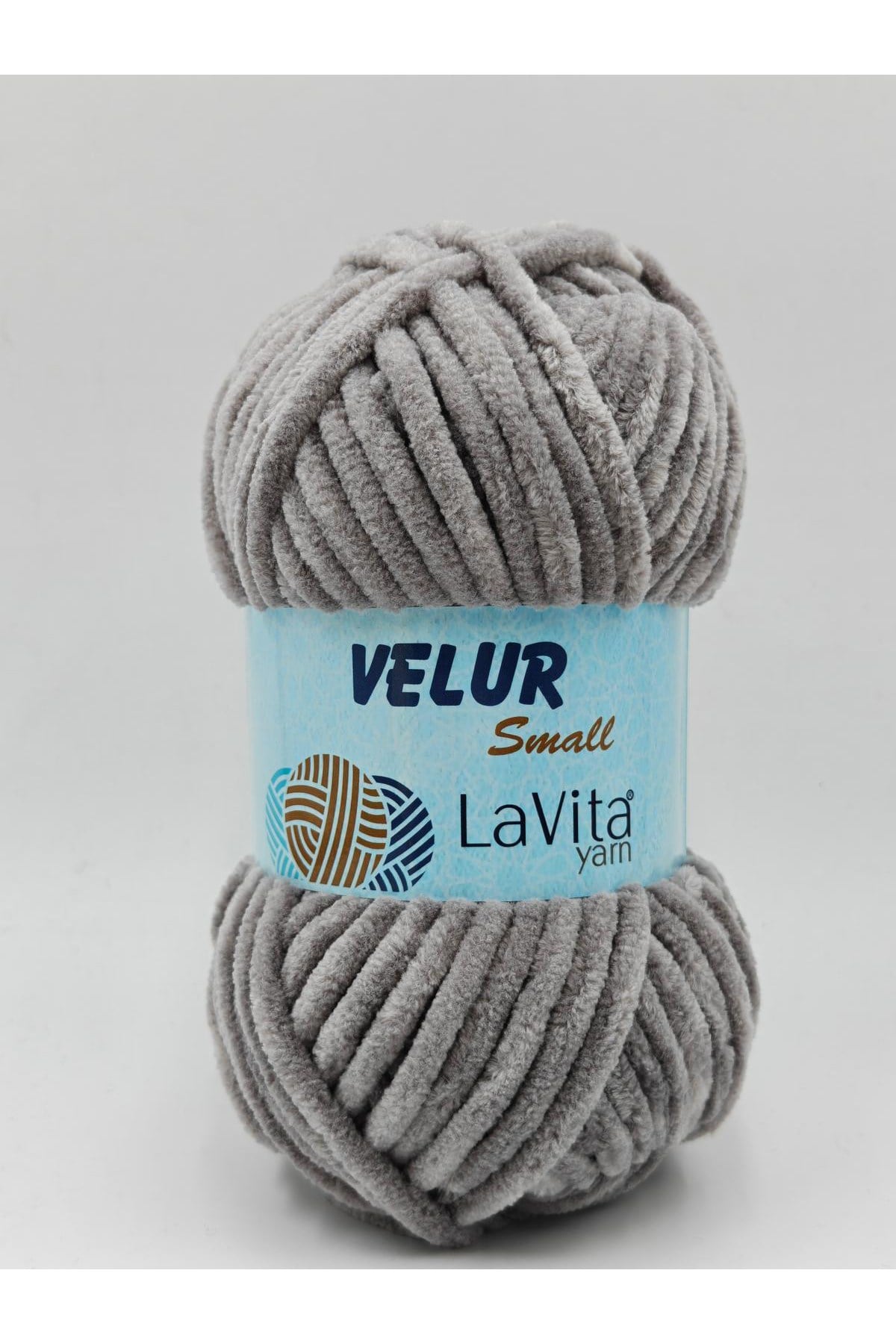 LaVita Velur Small Kadife El Örgü İpi %100 Polyester 50gr (6001 GRİ)
