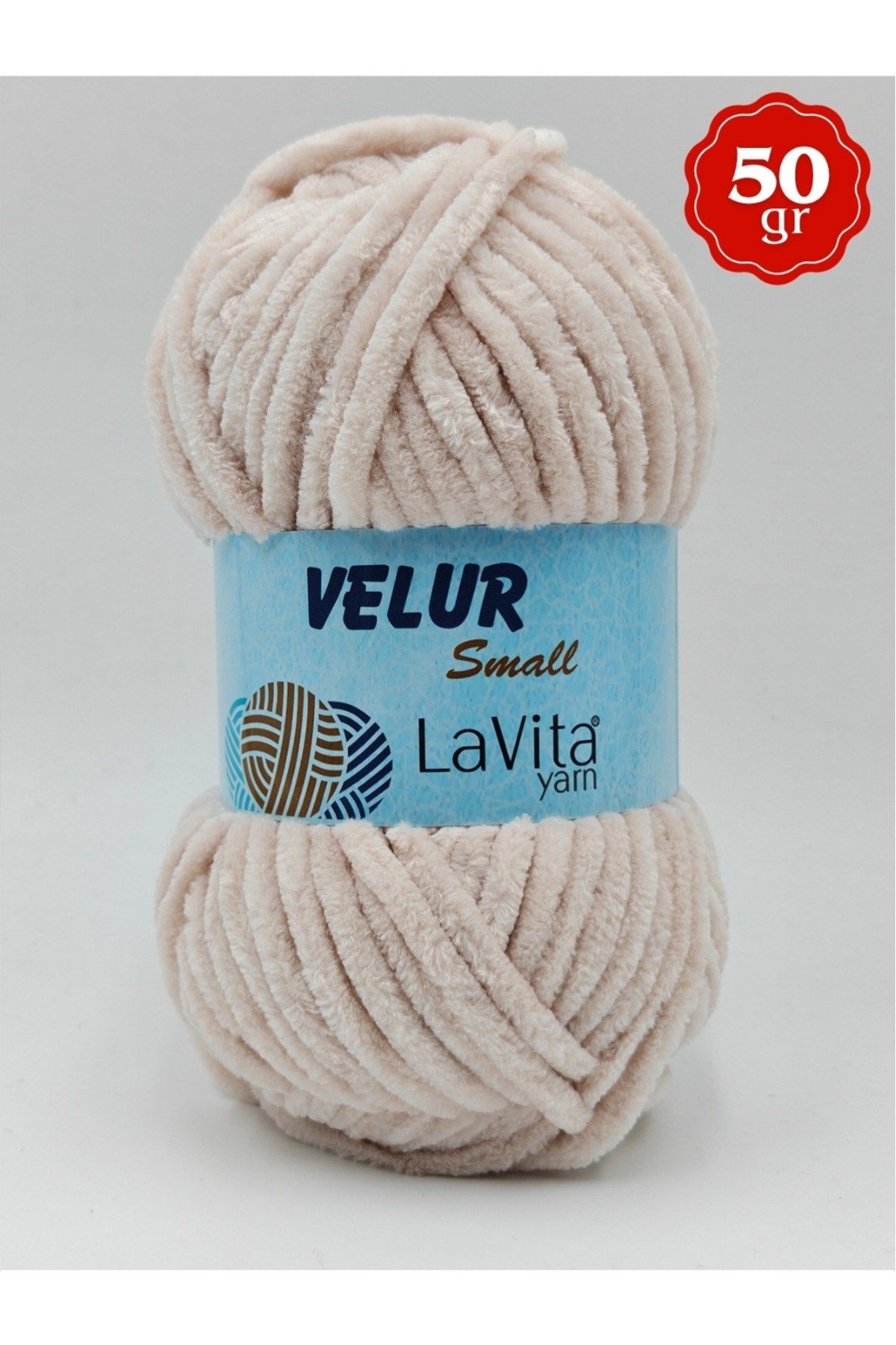 LaVita Velur Small Kadife El Örgü İpi %100 Polyester 50gr (1040 FİL DİŞİ)