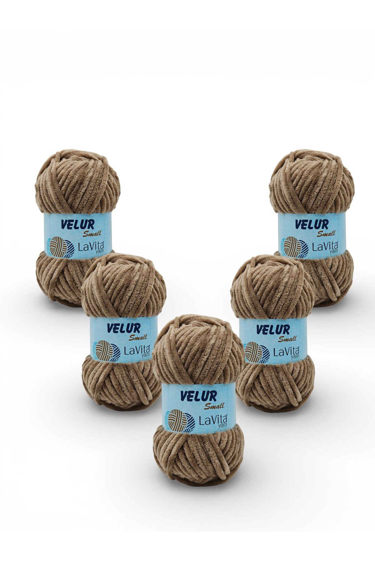 LaVita Velur Small Kadife El Örgü İpi %100 Polyester 250gr 5 ADET (1039 DEVE TÜYÜ)