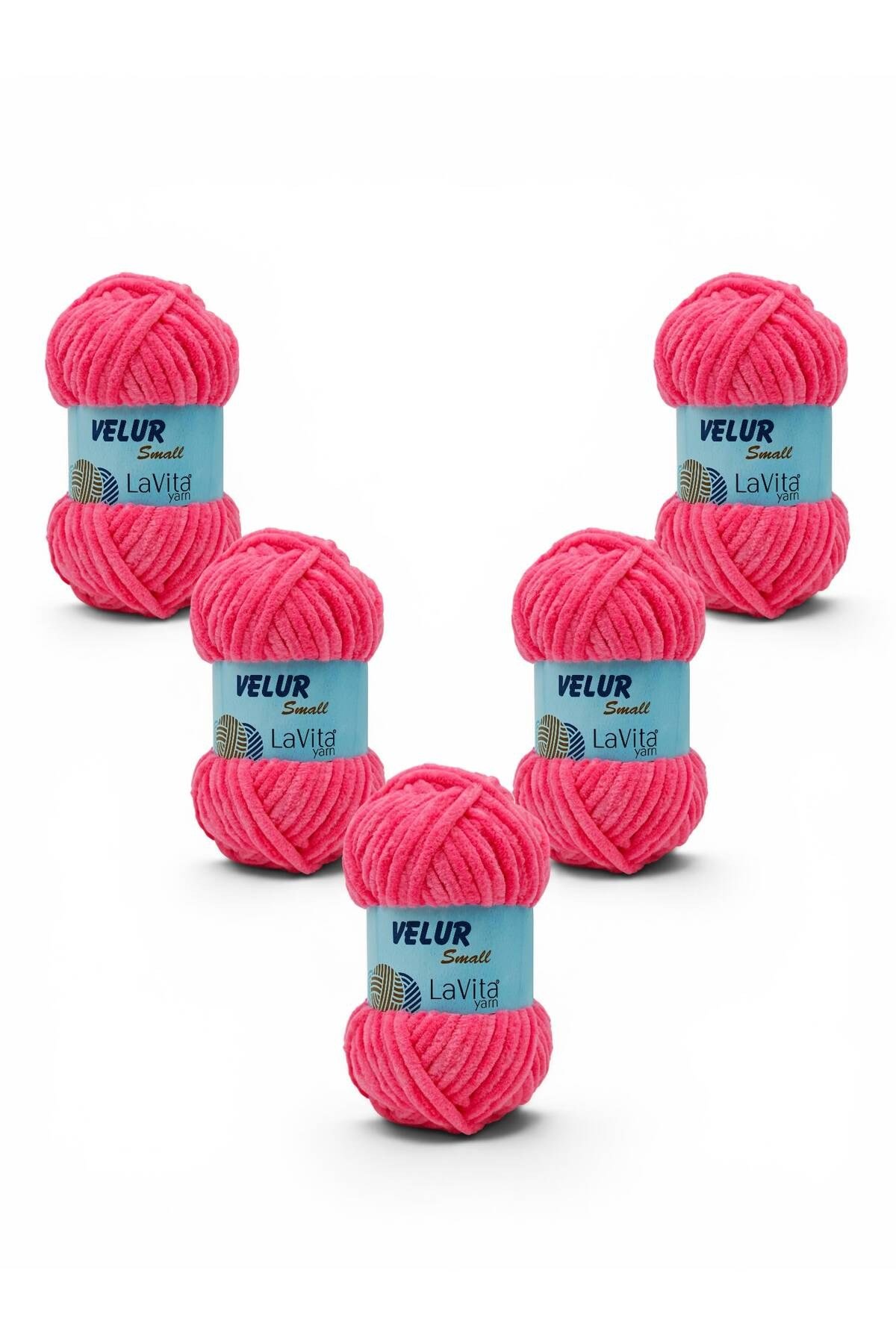 LaVita Velur Small Kadife El Örgü İpi %100 Polyester 250gr 5 ADET (4148 PEMBE)
