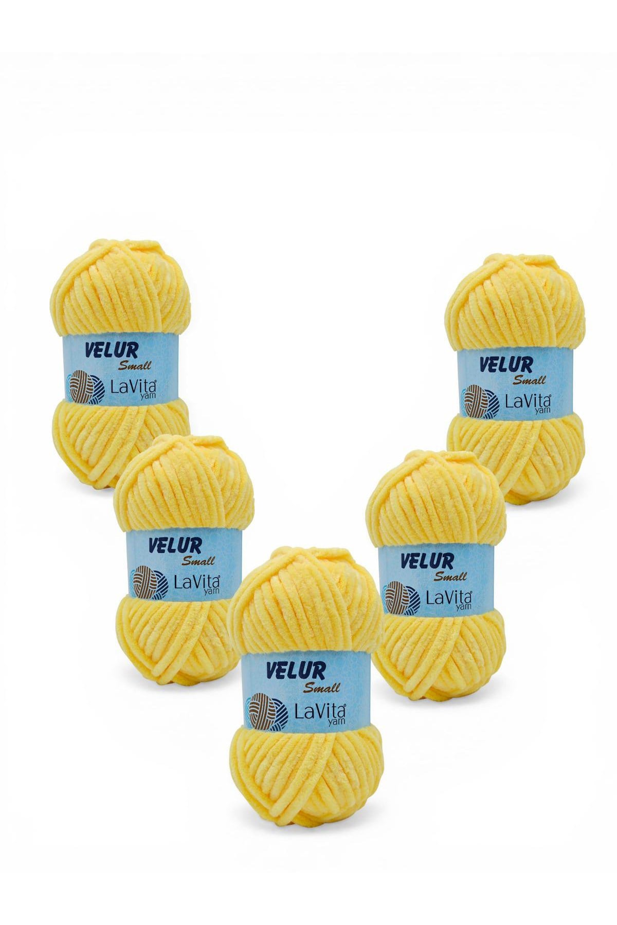 LaVita Velur Small Kadife El Örgü İpi %100 Polyester 250gr 5 ADET (2026 K.SARI)