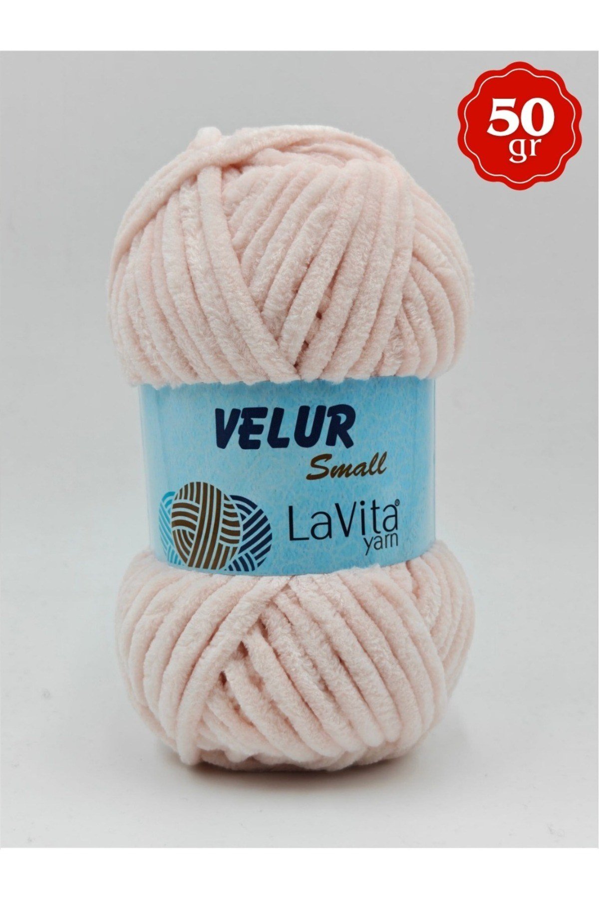 LaVita Velur Small Kadife El Örgü İpi %100 Polyester 50gr (4141 AÇIK PUDRA)