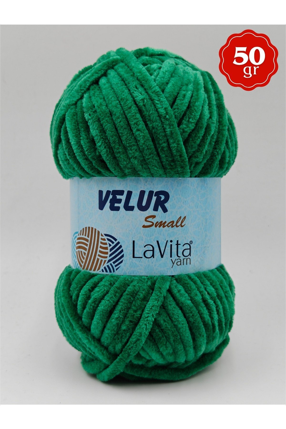 LaVita Velur Small Kadife El Örgü İpi %100 Polyester 50gr ( 8122 BENETON YEŞİLİ)