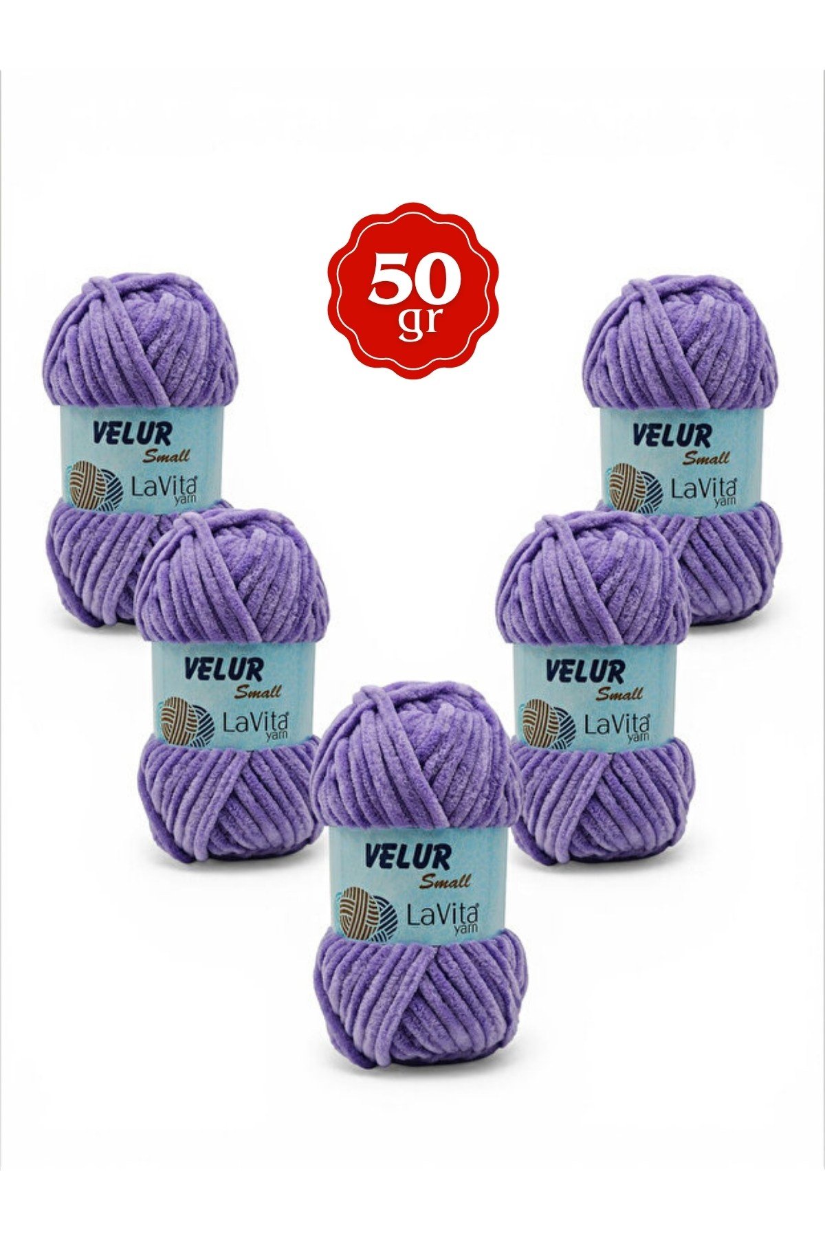 LaVita Velur Small Kadife El Örgü İpi %100 Polyester 250gr 5 ADET (4150 KOYU LİLA)