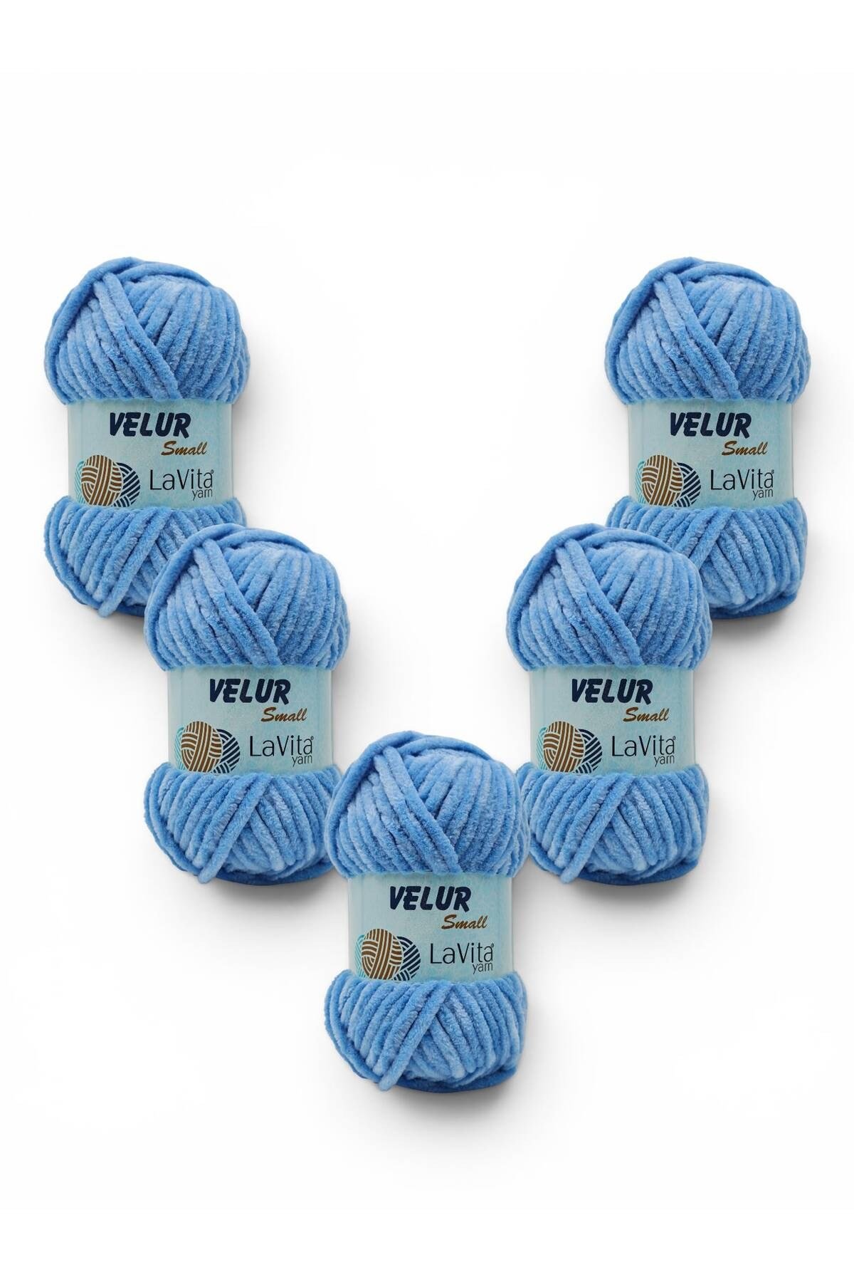 LaVita Velur Small Kadife El Örgü İpi %100 Polyester 250gr 5 ADET (5053 DENİZ)