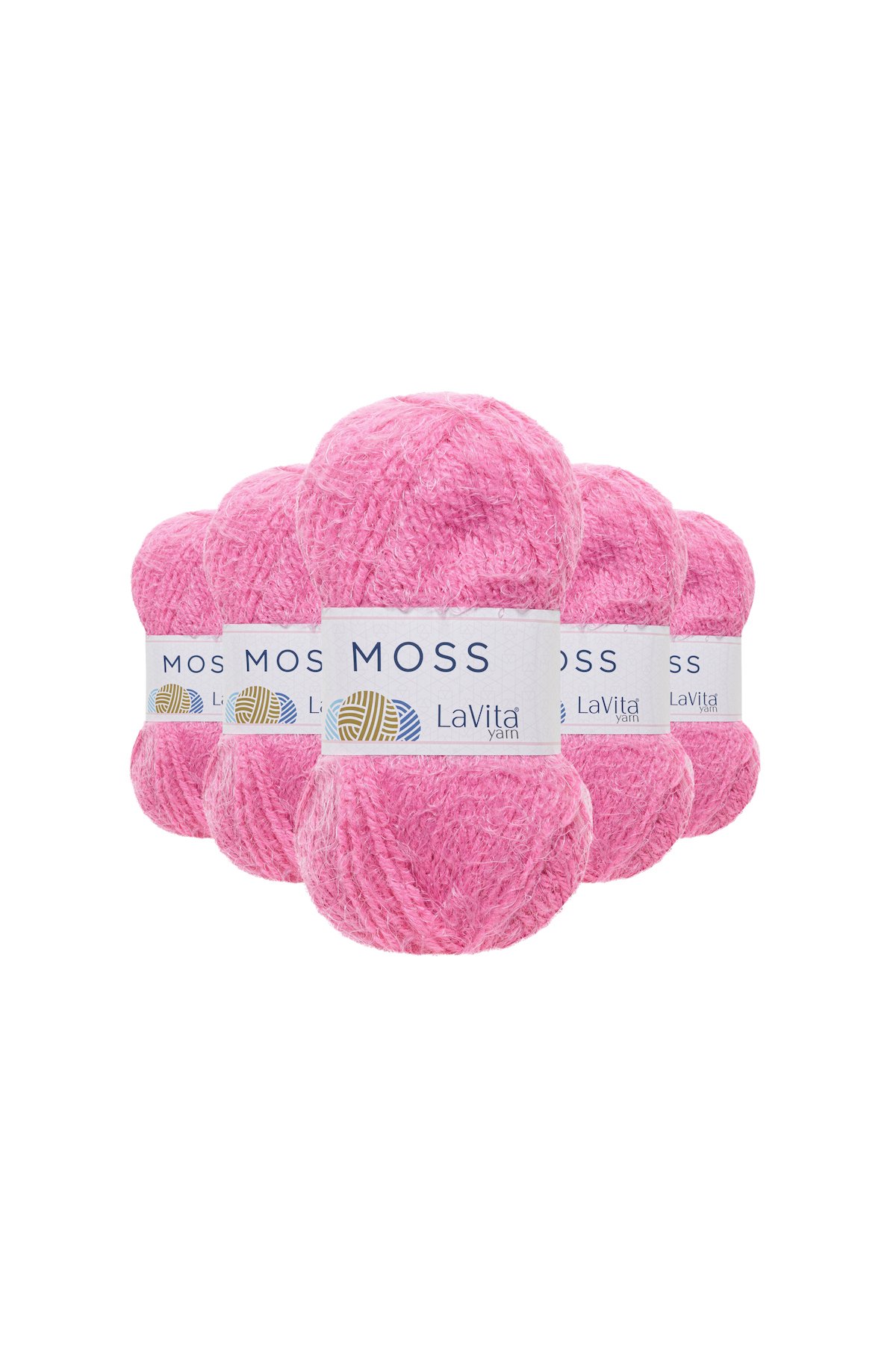 Moss Tüylü El Örgü İpi %45 Polyamid %55 Premium Akrilik 500gr 5 ADET (5060 ŞEKER PEMBE)