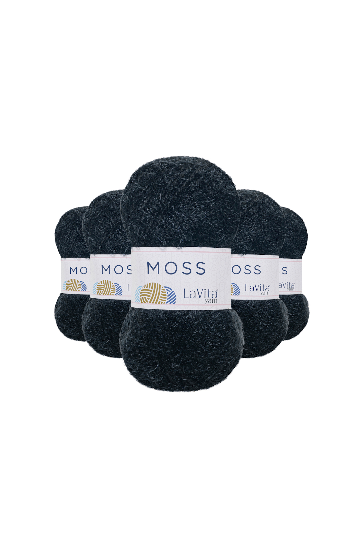 Moss Tüylü El Örgü İpi %45 Polyamid %55 Premium Akrilik 500gr 5 ADET (9500 SİYAH)