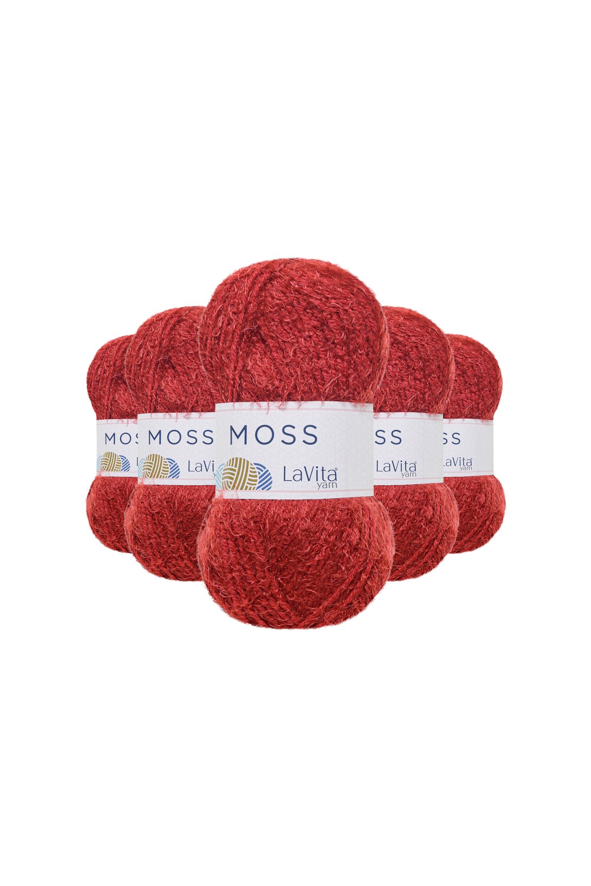Moss Tüylü El Örgü İpi %45 Polyamid %55 Premium Akrilik 500gr 5 ADET (2515 KIRMIZI)
