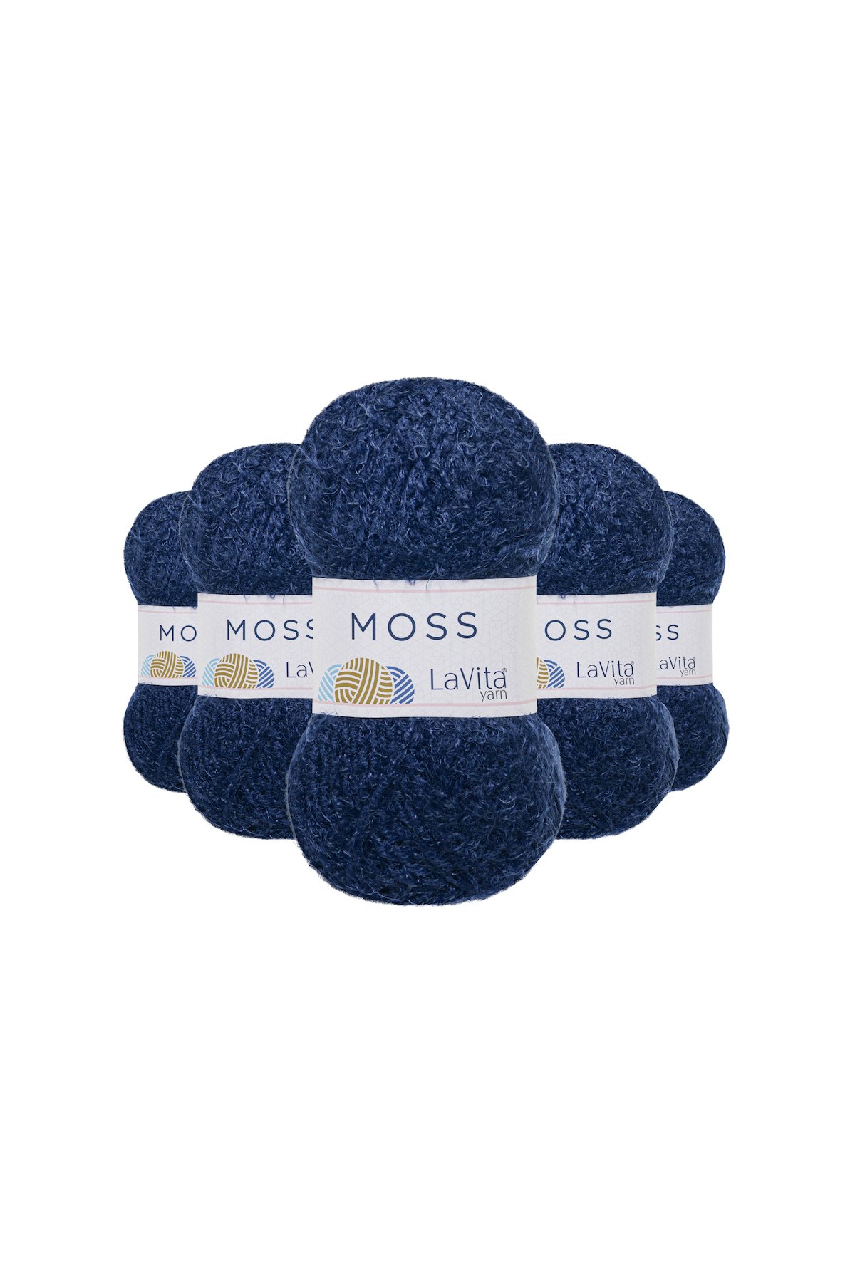 Moss Tüylü El Örgü İpi %45 Polyamid %55 Premium Akrilik 500gr 5 ADET (9818 LACİVERT)