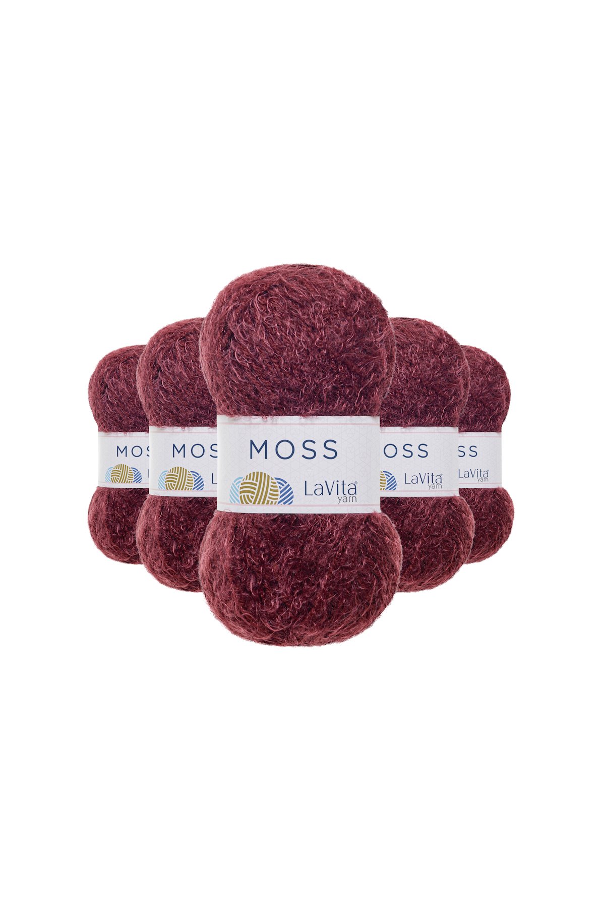 Moss Tüylü El Örgü İpi %45 Polyamid %55 Premium Akrilik 500gr 5 ADET (3214 BORDO)