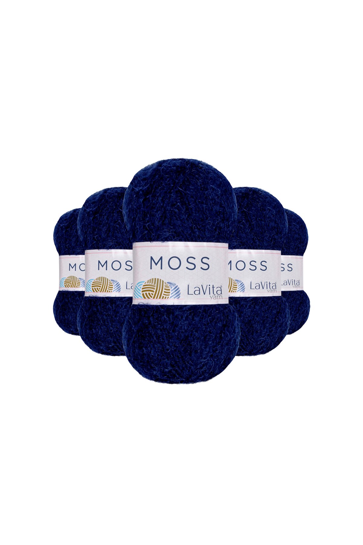 Moss Tüylü El Örgü İpi %45 Polyamid %55 Premium Akrilik 500gr 5 ADET (9813 MAVİ)