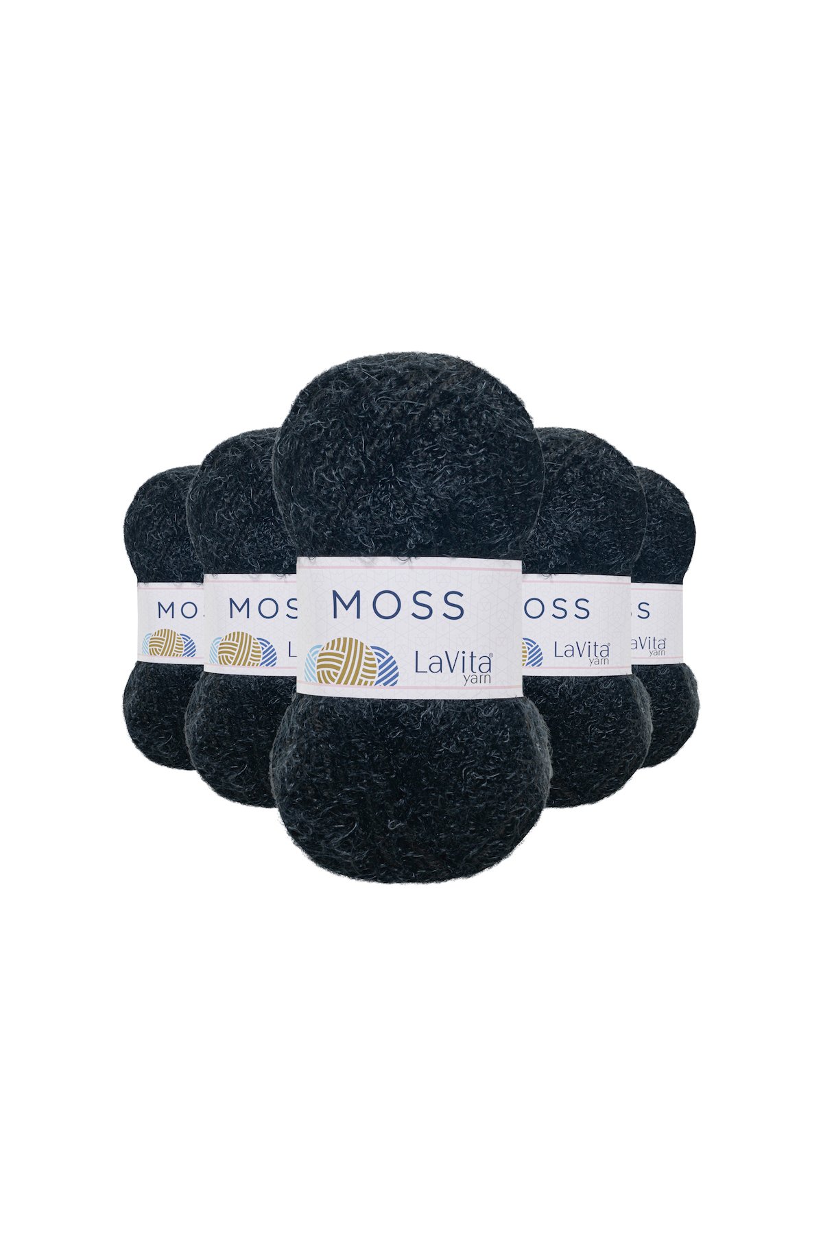 Moss Tüylü El Örgü İpi %45 Polyamid %55 Premium Akrilik 500gr 5 ADET (9500 SİYAH)