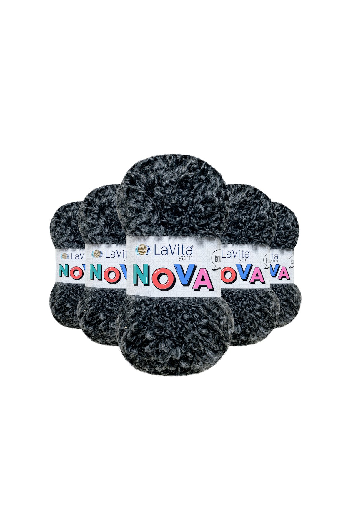 Nova El Örgü İpi %20 Polyester %80 Akrilik 500gr 5 Adet (ln6802 Orta Gri̇)