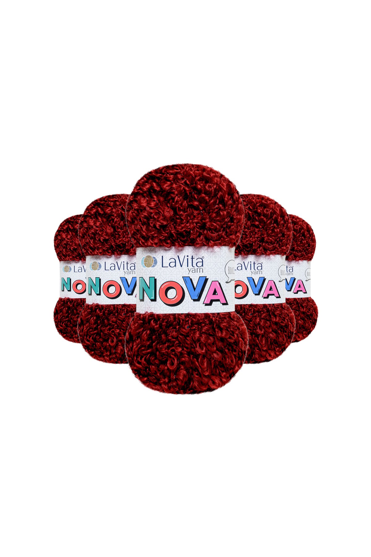 Nova El Örgü İpi %20 Polyester %80 Akrilik 500gr 5 ADET (LN3001 KOYU KIRMIZI)