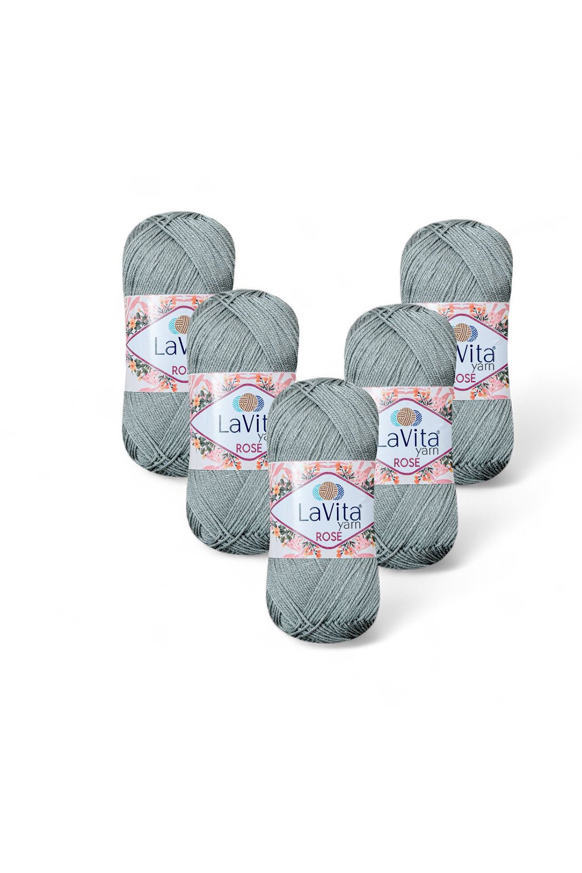 Rose El Örgü İpi %100 Akrilik 500gr 5 ADET (6016 ORTA GRİ)