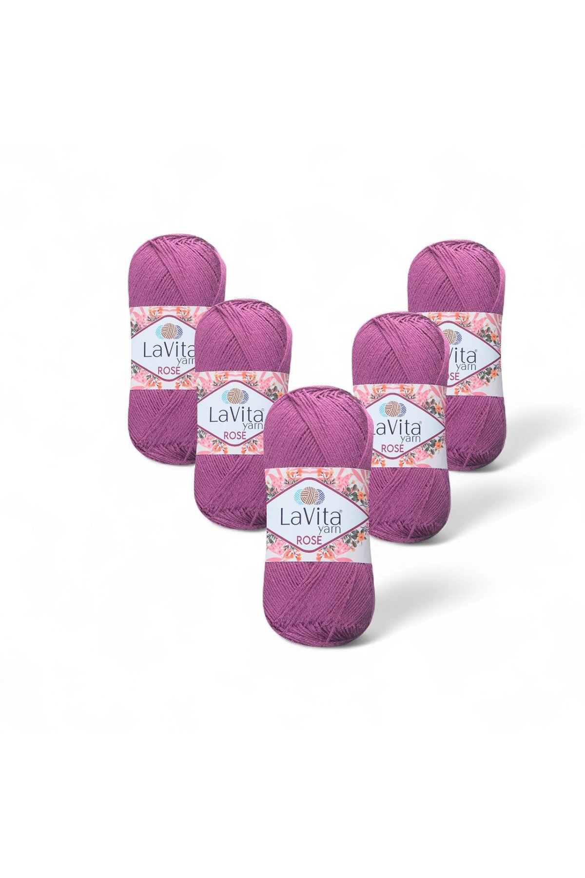 Rose El Örgü İpi %100 Akrilik 500gr 5 ADET (5128 AÇIK MOR )