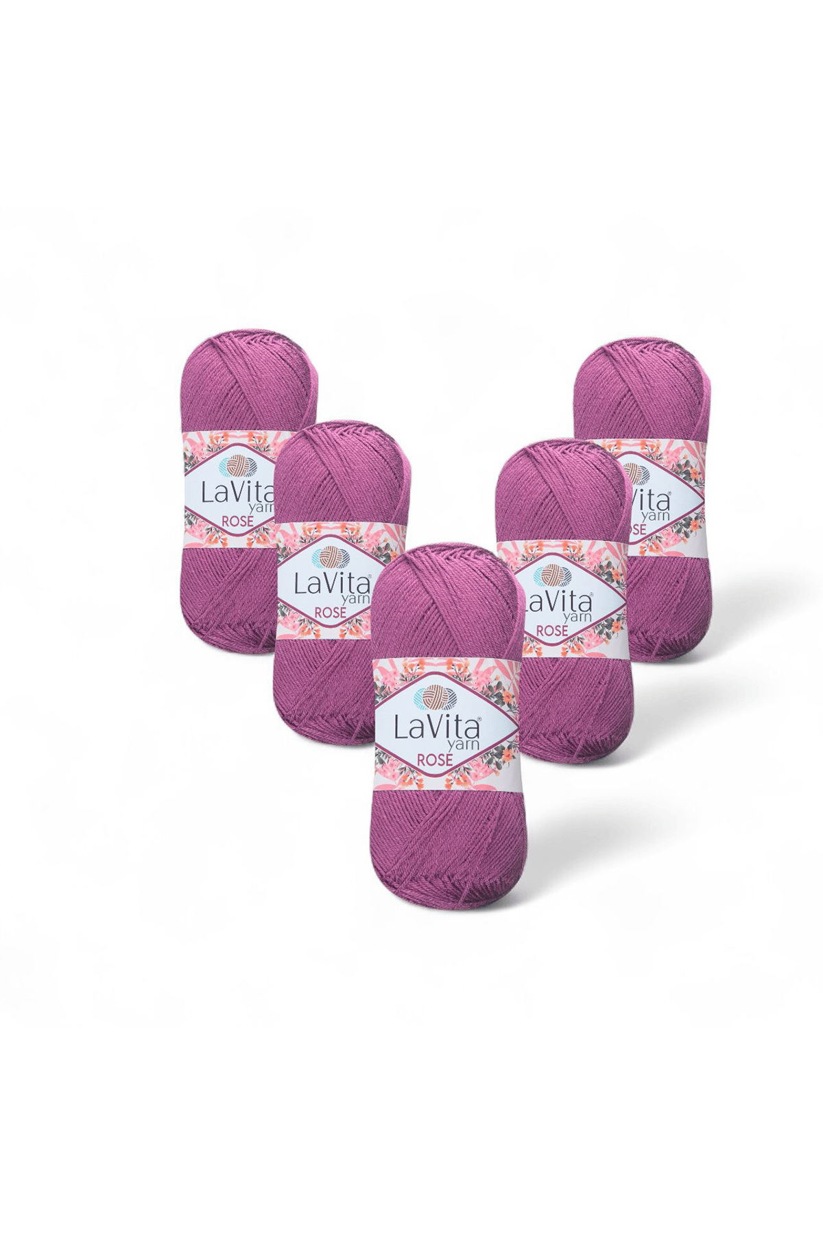 Rose El Örgü İpi %100 Akrilik 500gr 5 ADET (5128 AÇIK MOR )