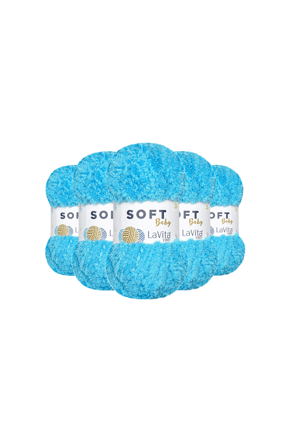 Soft El Örgü İpi %100 Soft Polyester 500gr 5 ADET (5801 TURKUAZ)