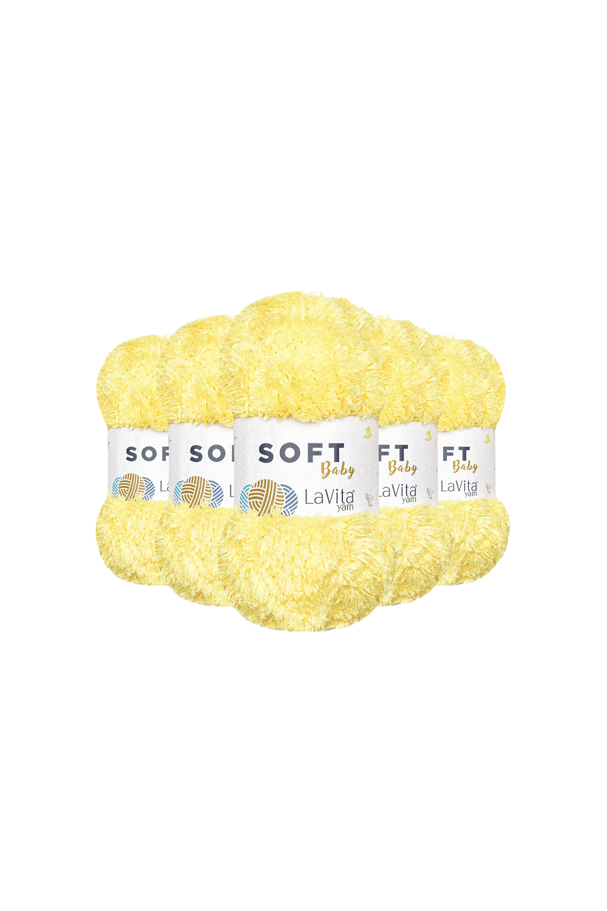 Soft El Örgü İpi %100 Soft Polyester 500gr 5 ADET (2026 K.SARI)