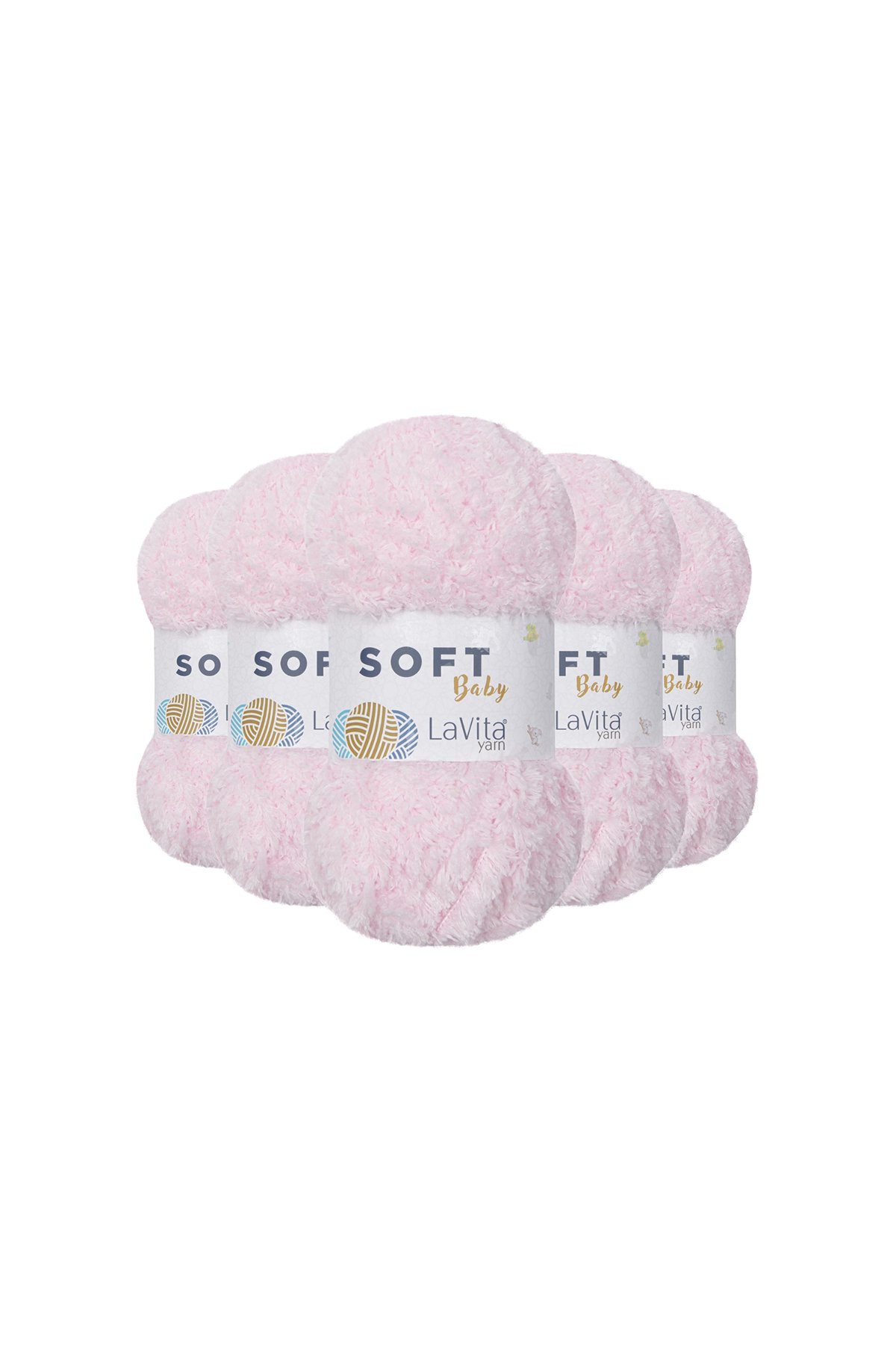 Soft El Örgü İpi %100 Soft Polyester 500gr 5 ADET (4005 PEMBE)