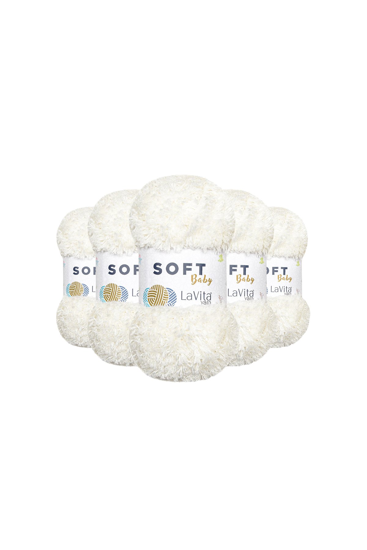 Soft El Örgü İpi %100 Soft Polyester 500gr 5 ADET (1011 KREM)