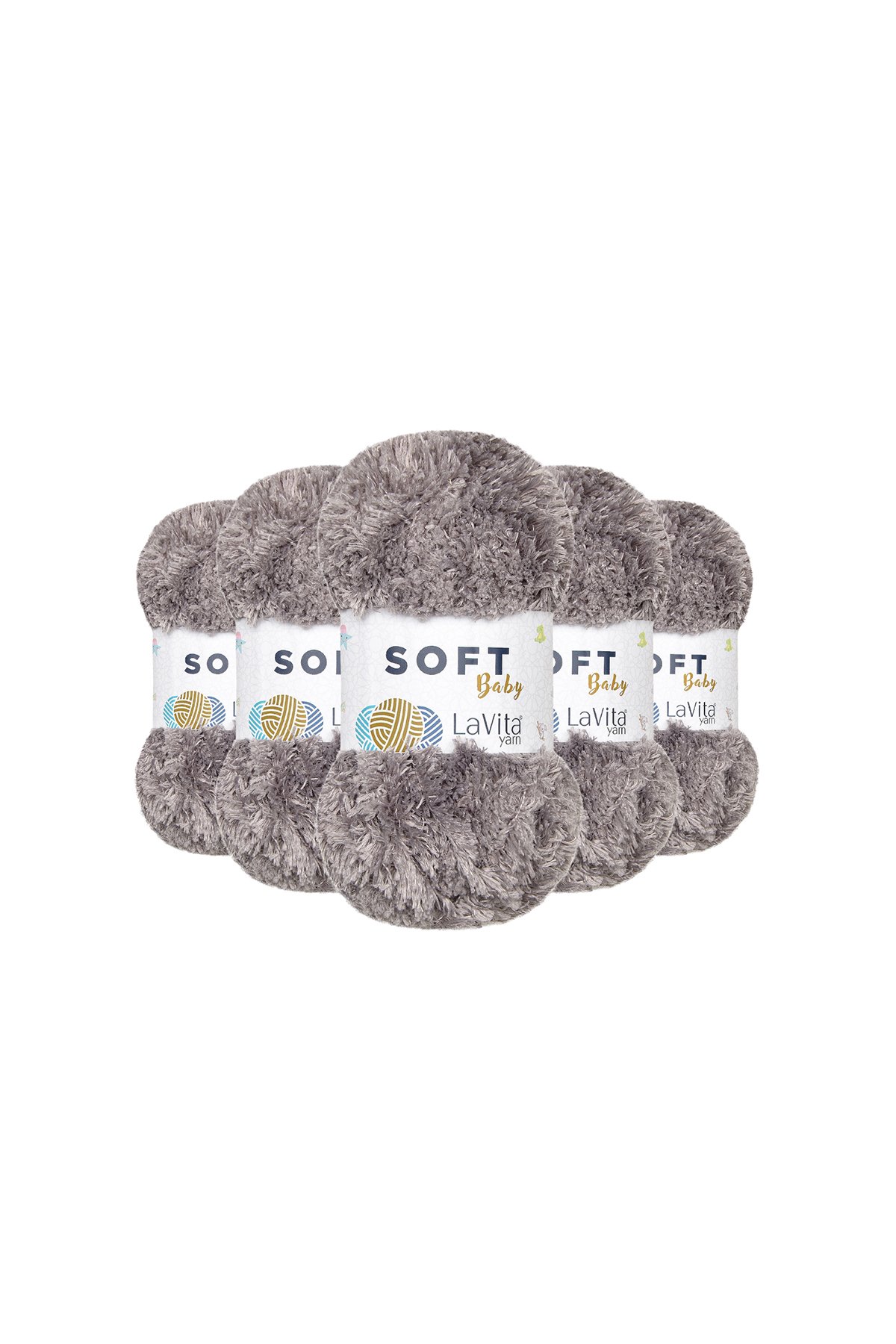 Soft El Örgü İpi %100 Soft Polyester 500gr 5 ADET (6001 GRİ)