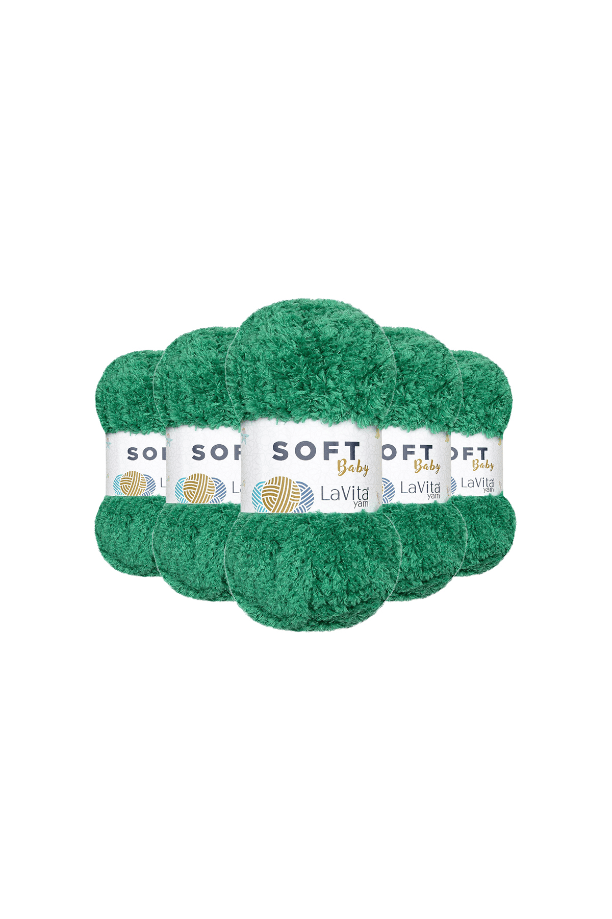 Soft El Örgü İpi %100 Soft Polyester 500gr 5 ADET (8122 BENETON YEŞİLİ)