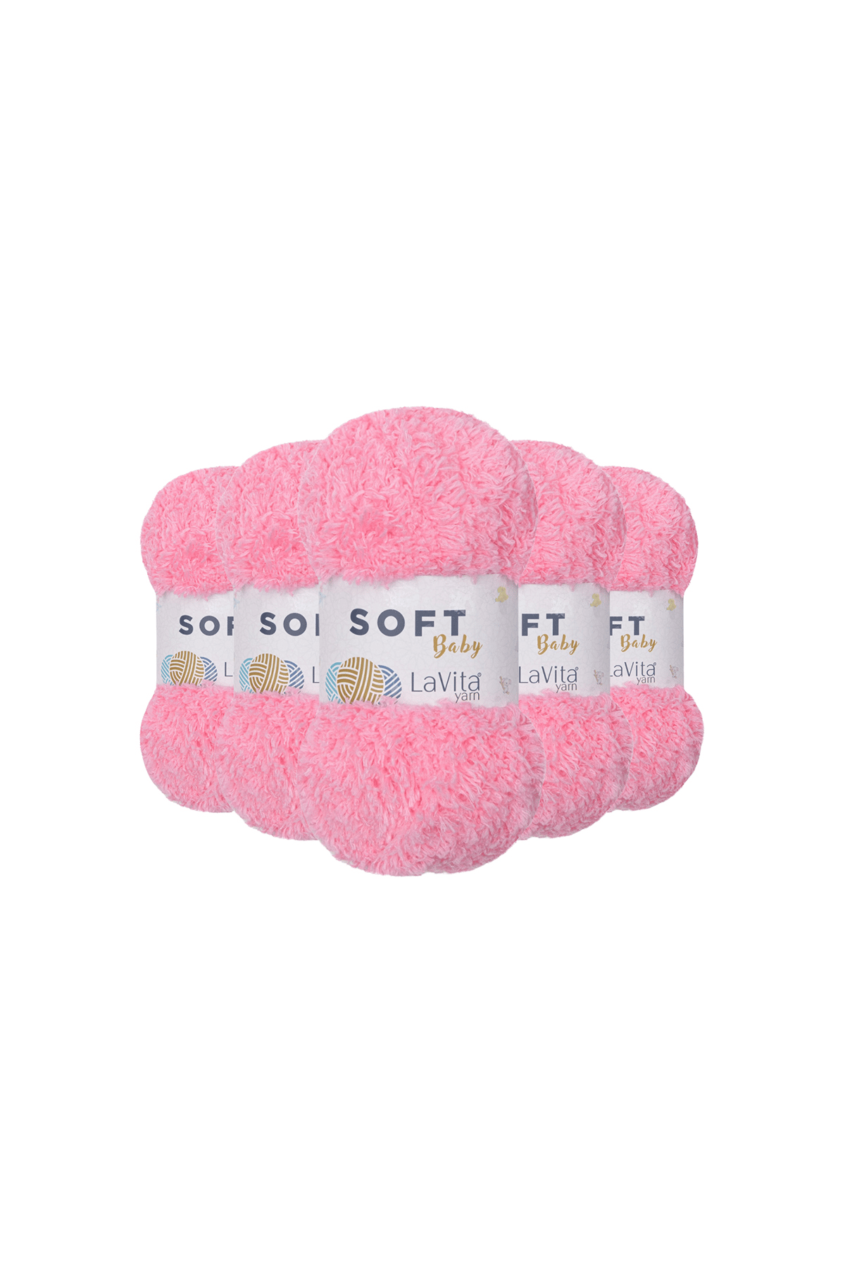 Soft El Örgü İpi %100 Soft Polyester 500gr 5 ADET (4017 Ş.PEMBE)
