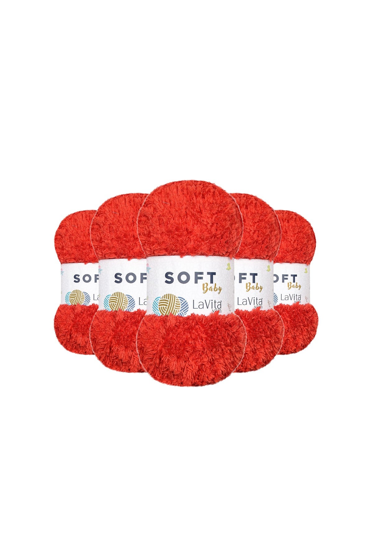 Soft El Örgü İpi %100 Soft Polyester 500gr 5 ADET (2313 NAR ÇİÇEĞİ)