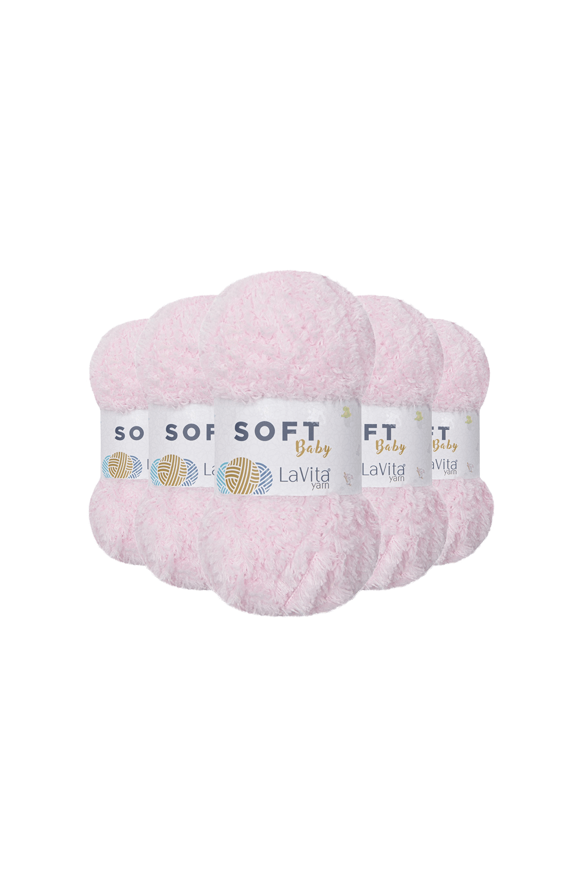 Soft El Örgü İpi %100 Soft Polyester 500gr 5 ADET (4005 PEMBE)