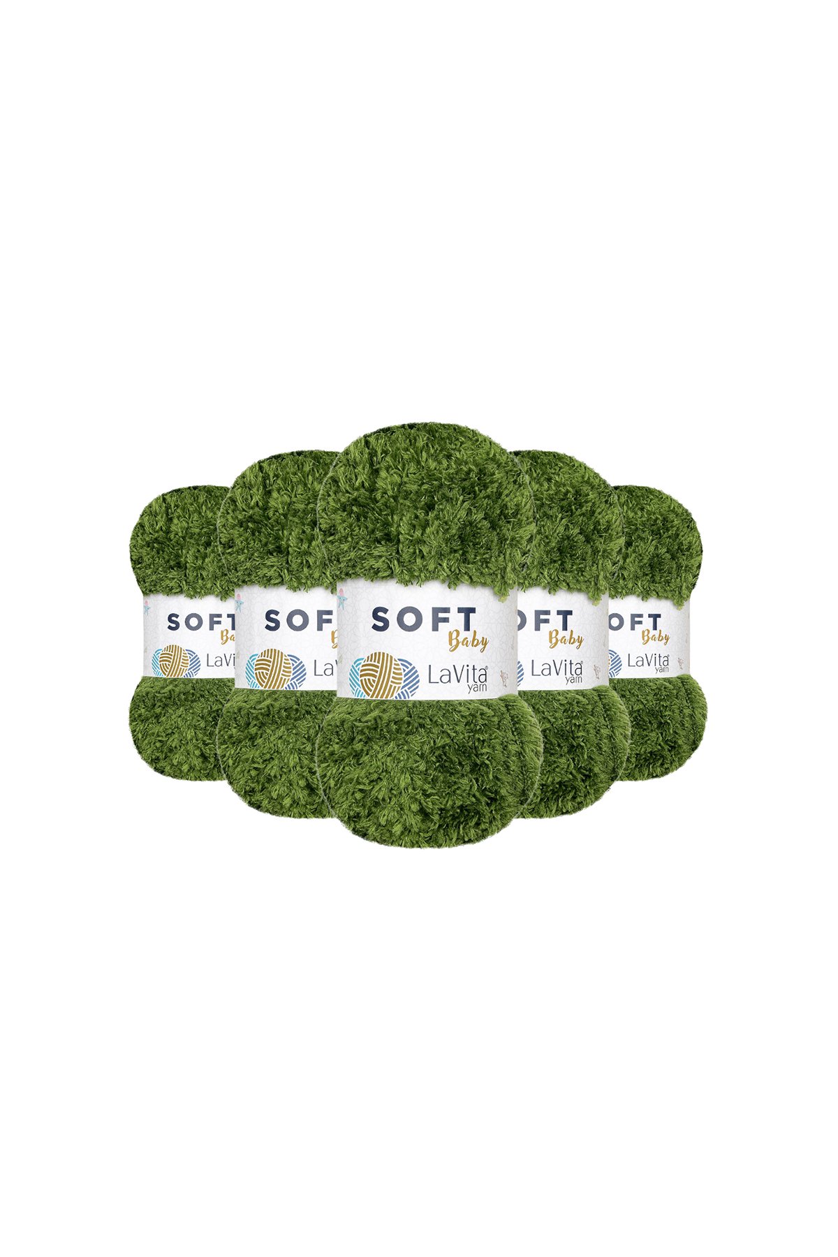 Soft El Örgü İpi %100 Soft Polyester 500gr 5 ADET (8119 ÇİMEN YEŞİLİ)