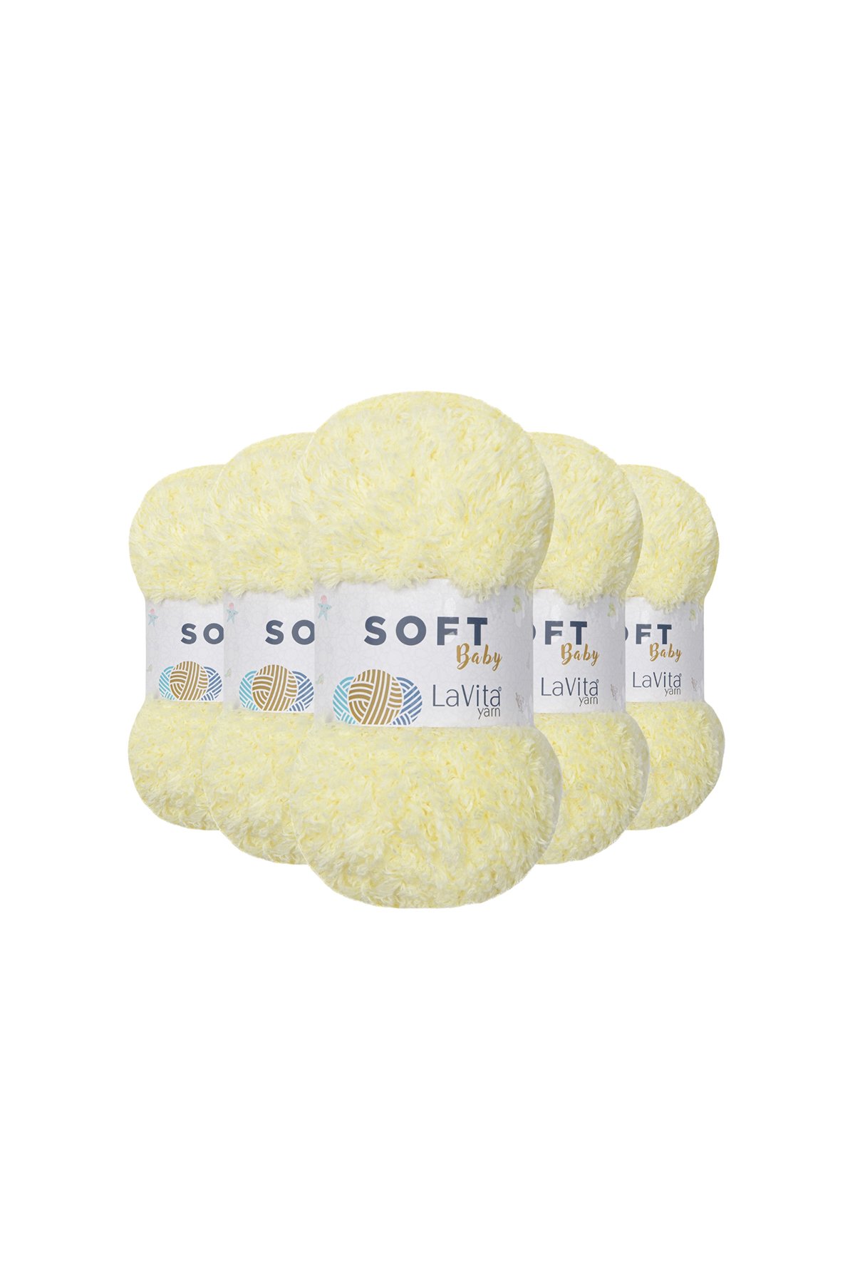 Soft El Örgü İpi %100 Soft Polyester 500gr 5 ADET (1041 BUTTERFİL)