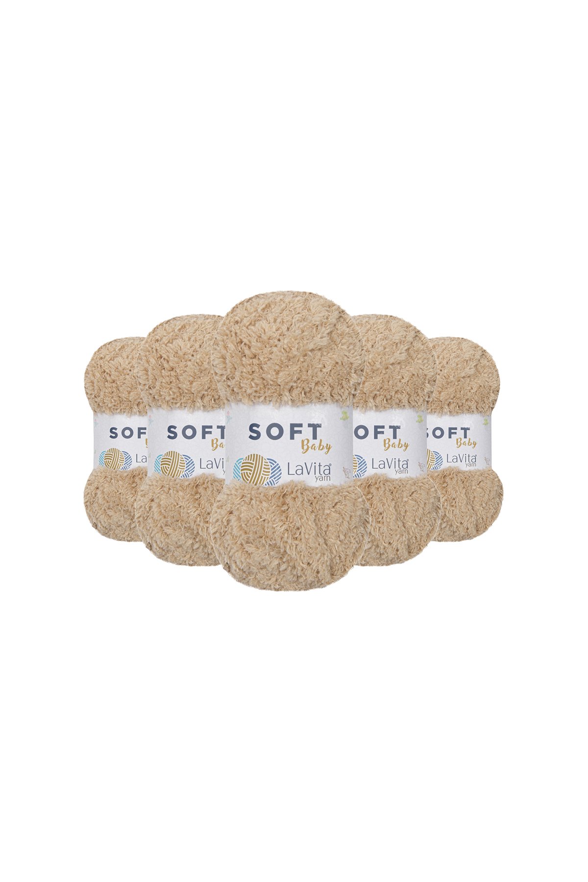 Soft El Örgü İpi %100 Soft Polyester 500gr 5 ADET (7119 SAND)