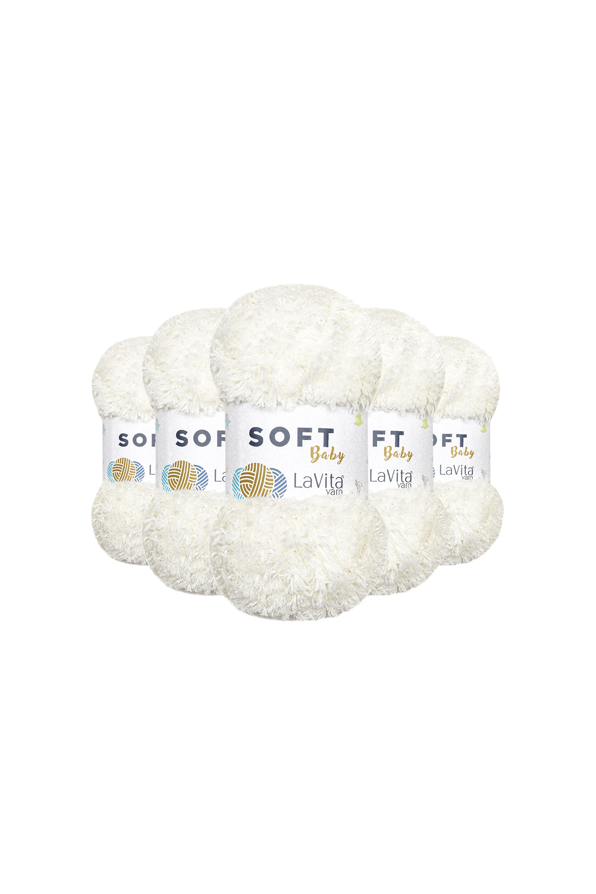 Soft El Örgü İpi %100 Soft Polyester 500gr 5 ADET (1011 KREM)