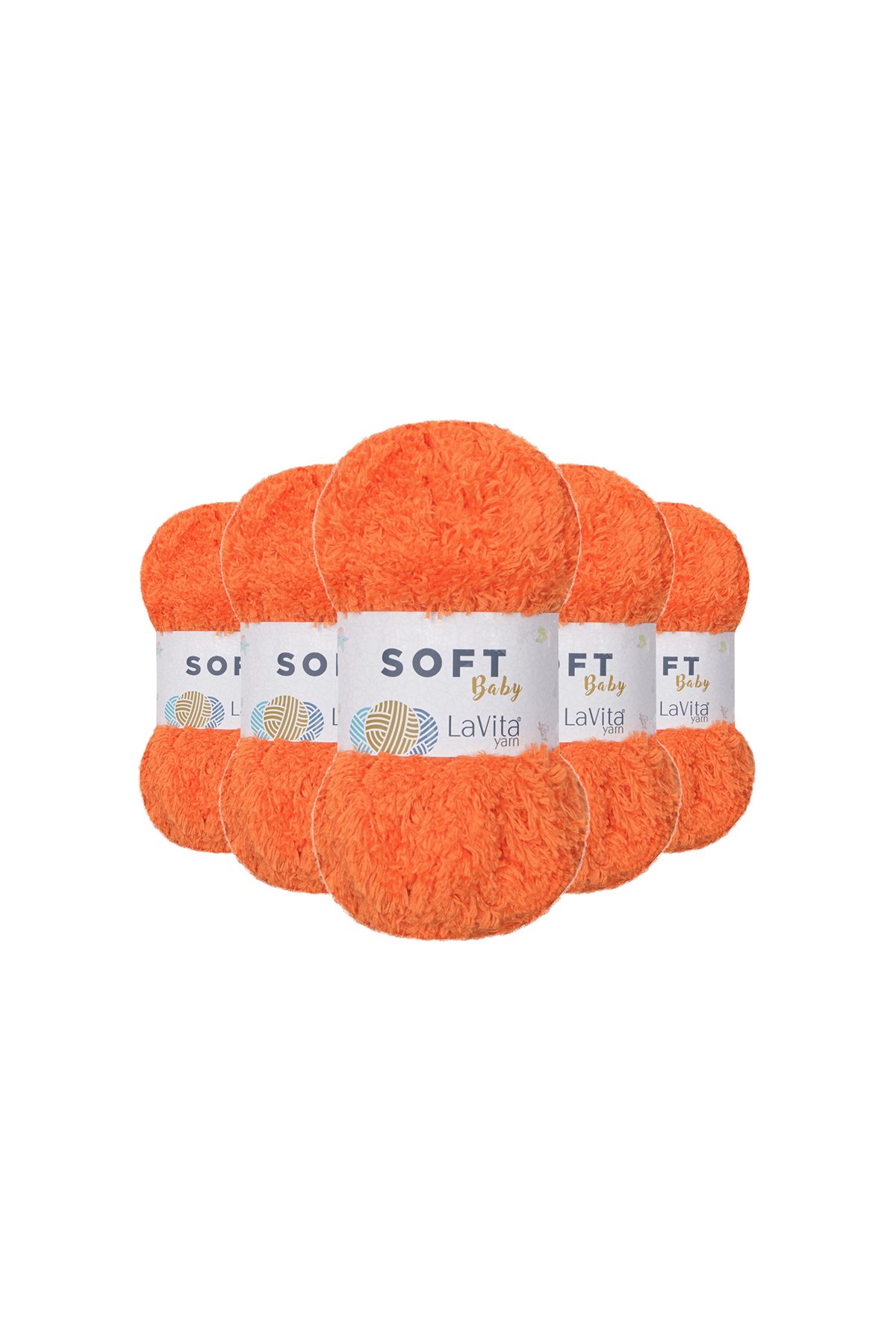 Soft El Örgü İpi %100 Soft Polyester 500gr 5 ADET (3112 TURUNCU)
