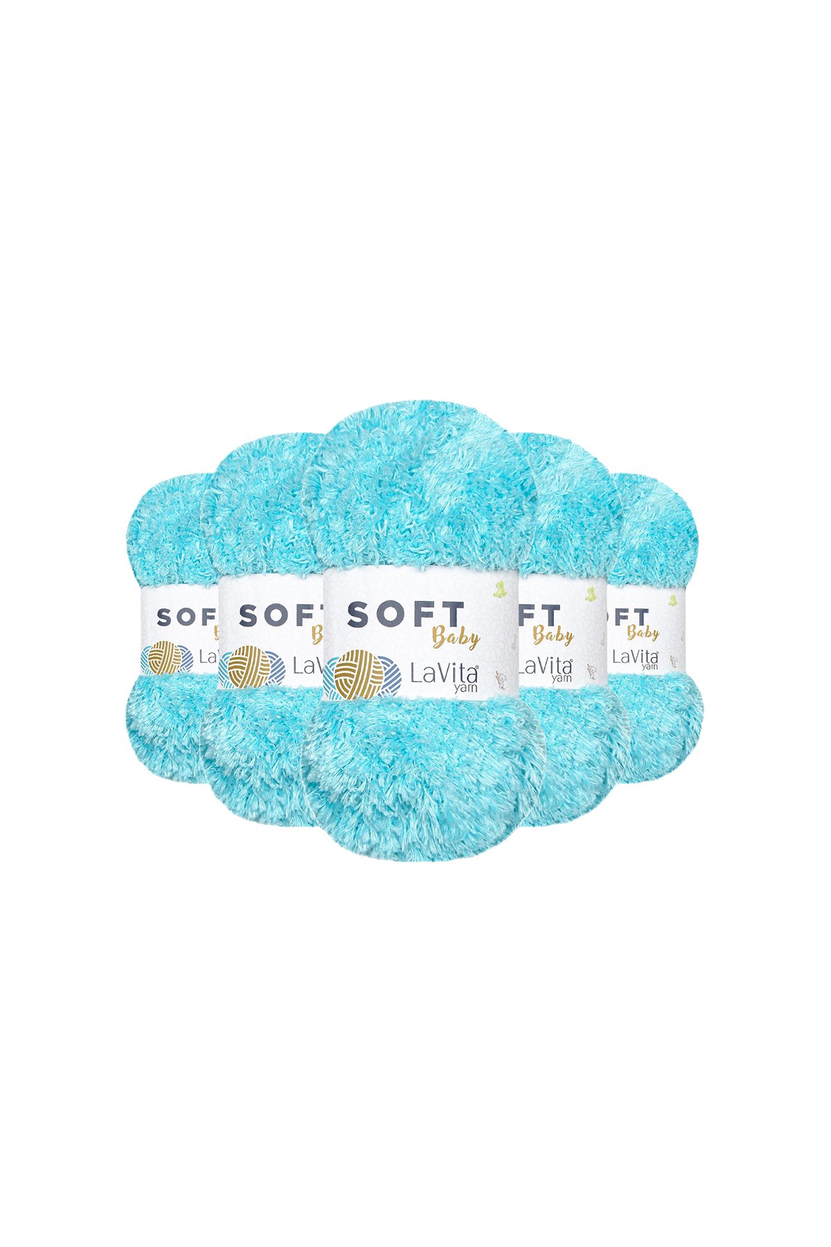 Soft El Örgü İpi %100 Soft Polyester 500gr 5 ADET (5052 CAM GÖBEĞİ)