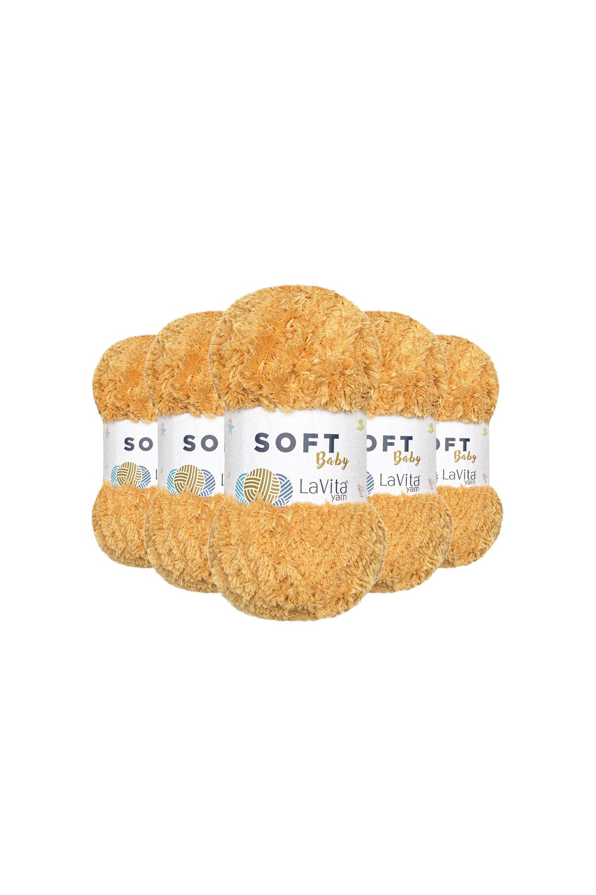 Soft El Örgü İpi %100 Soft Polyester 500gr 5 ADET (1038 BAL KÖPÜĞÜ)
