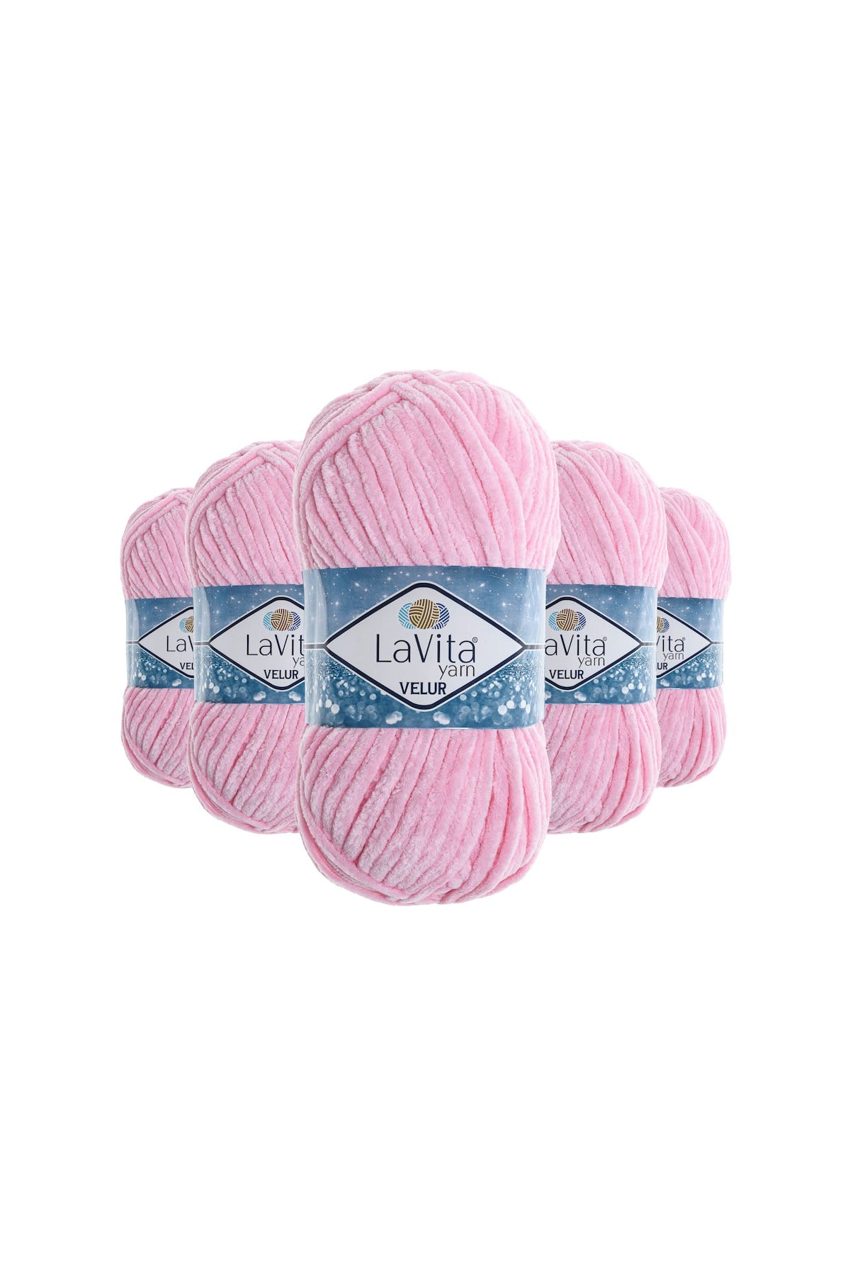 Velur Kadife El Örgü İpi %100 Polyester 500gr 5 Adet (4007 Bebe Pembe)