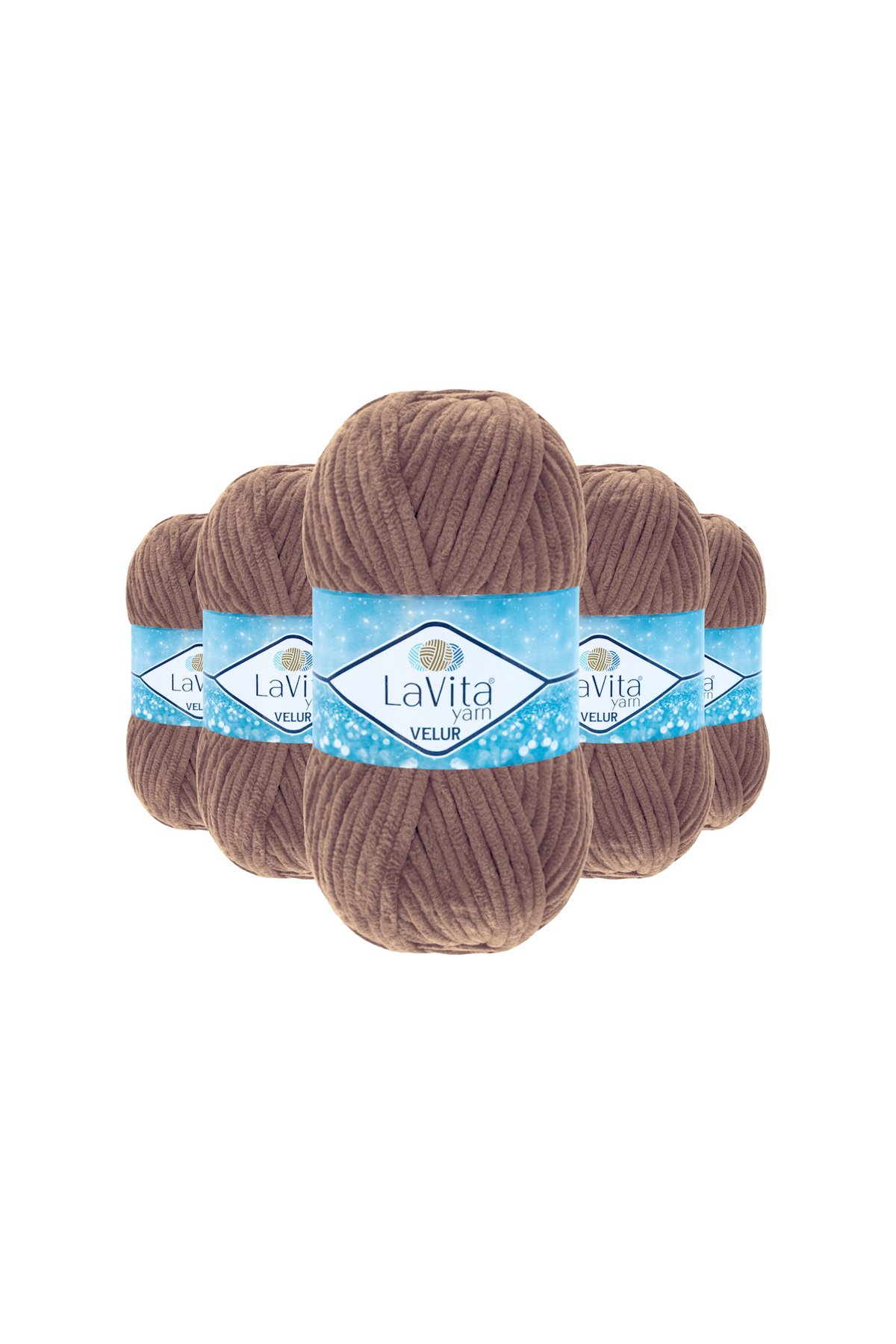 Velur Kadife El Örgü İpi %100 Polyester 500gr 5 Adet (7012 A.kahve)