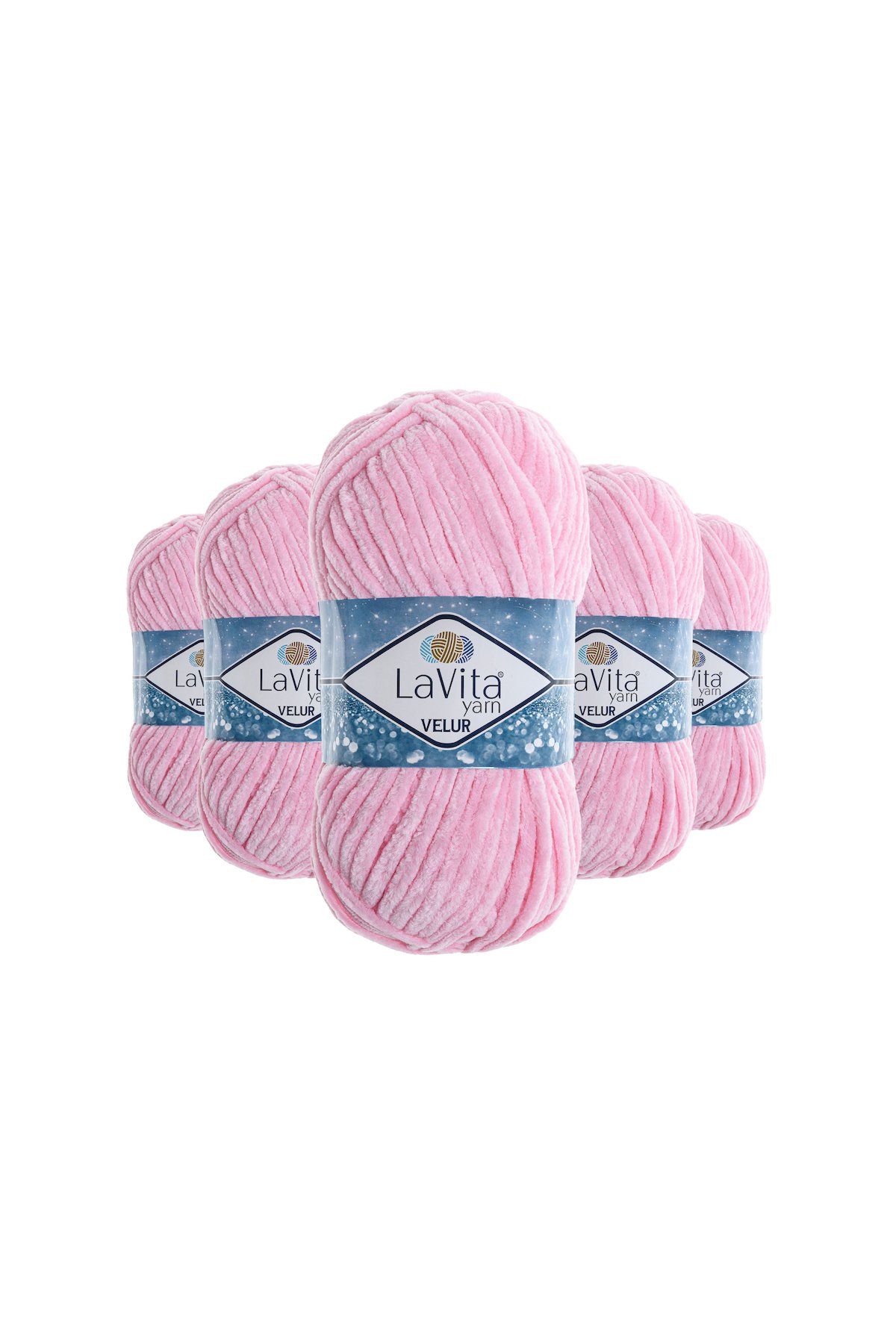 Velur Kadife El Örgü İpi %100 Polyester 500gr 5 Adet (4007 Bebe Pembe)