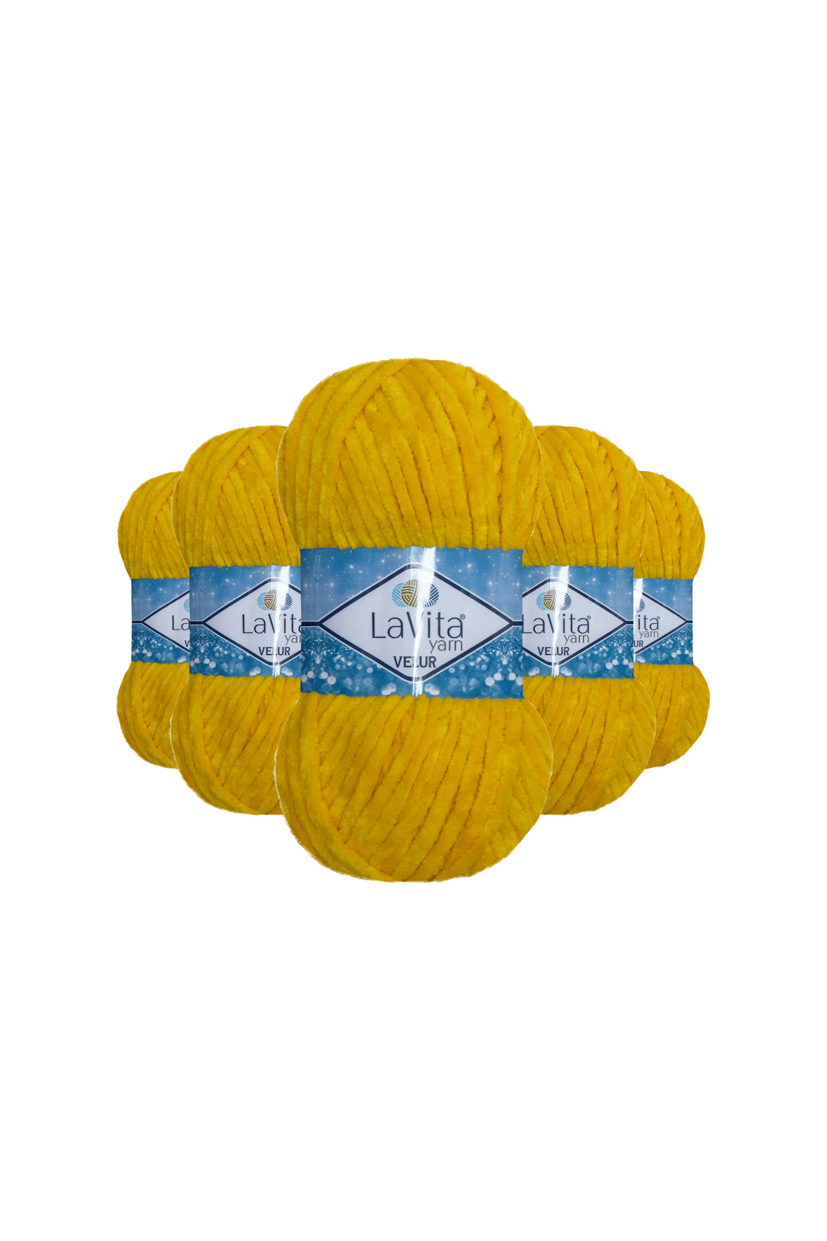 Velur Kadife El Örgü İpi %100 Polyester 500gr 5 ADET (2040 SARI)