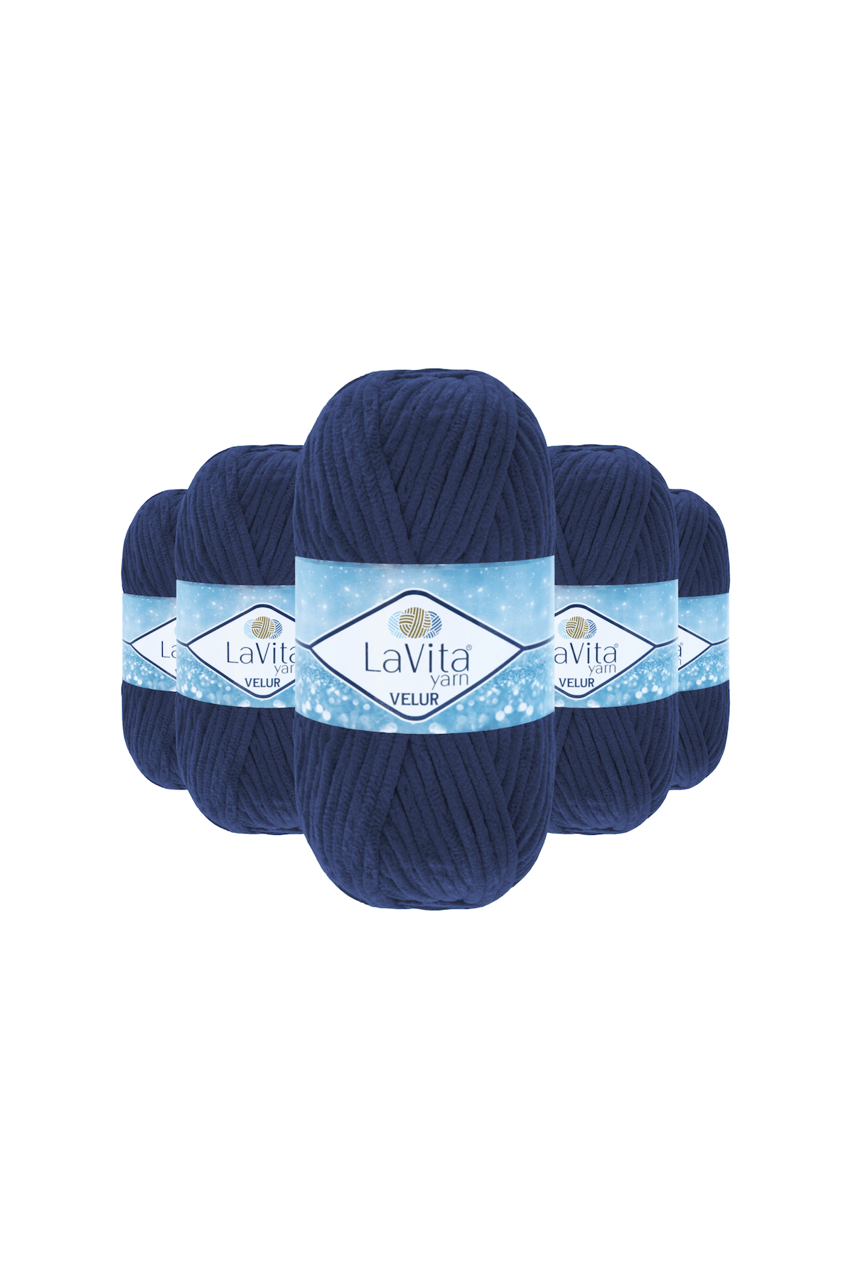 Velur Kadife El Örgü İpi %100 Polyester 500gr 5 ADET (5054 KOYU MAVİ)